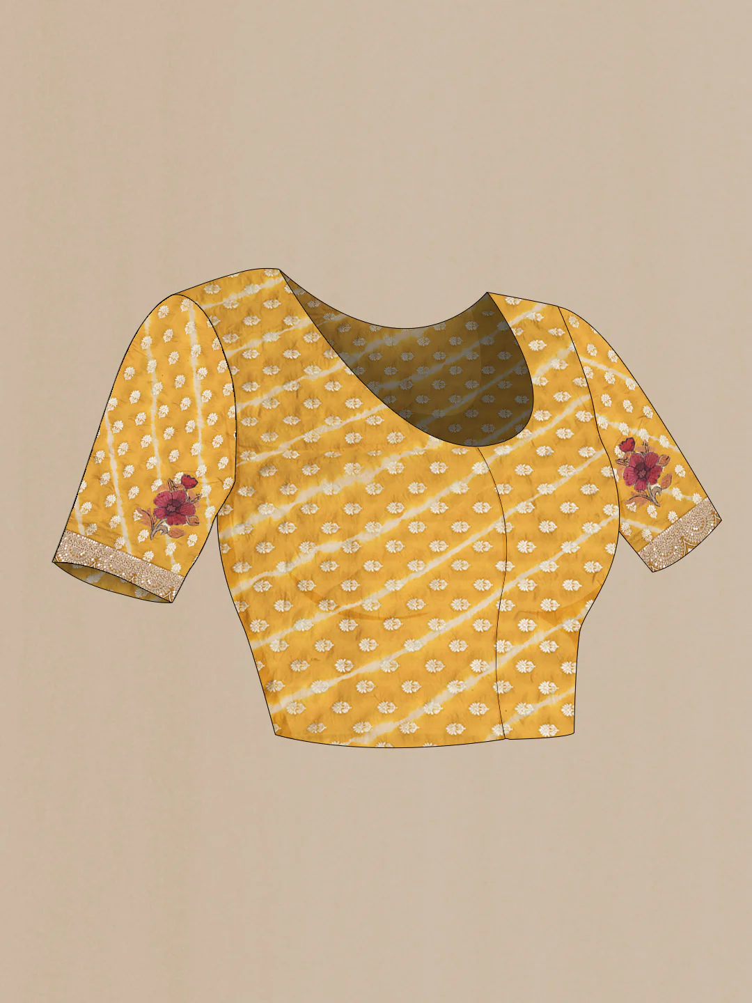 Mustard Tussar Silk Saree - Image 4