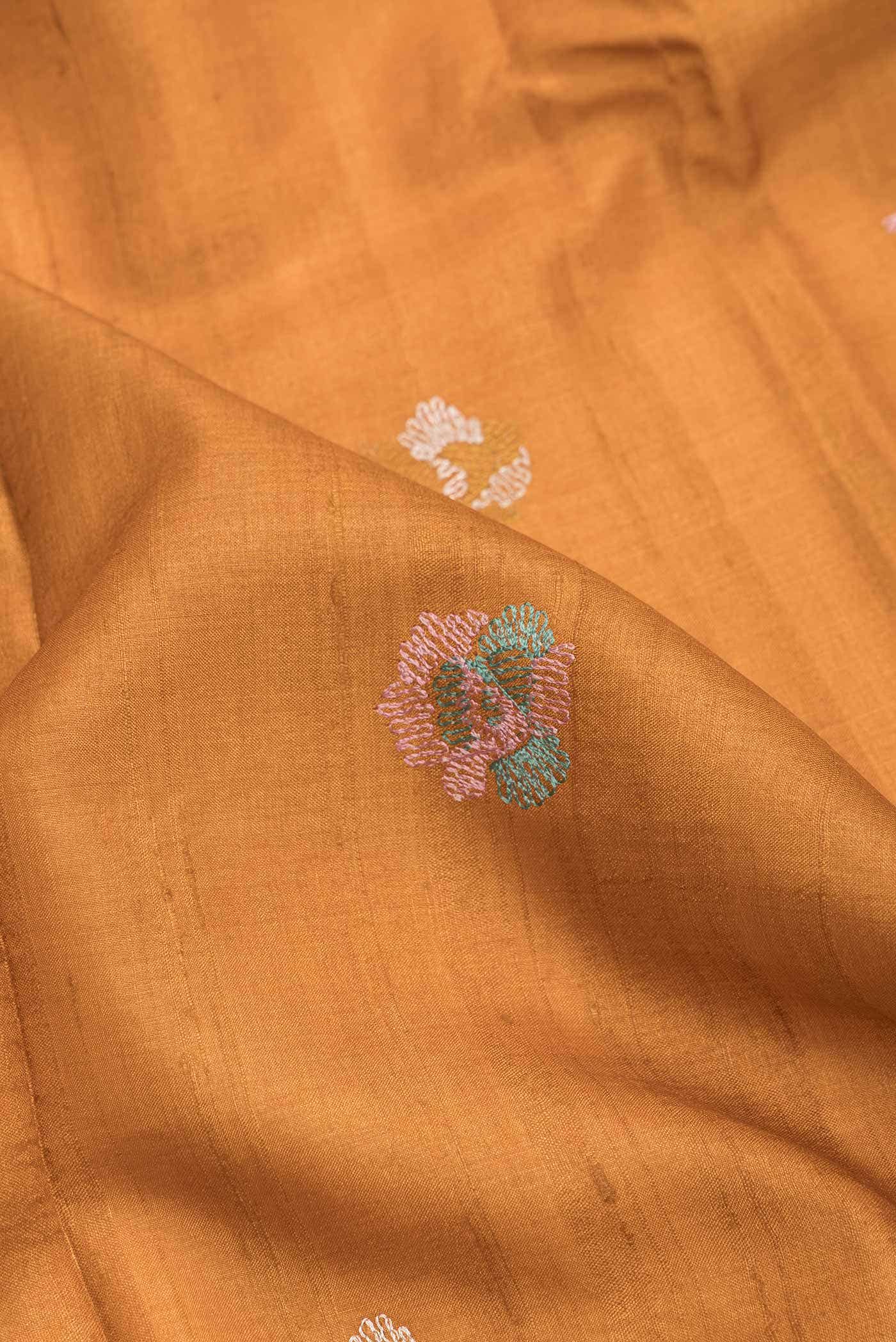 Mustard Dual Tone Tussar Silk Saree - Image 3