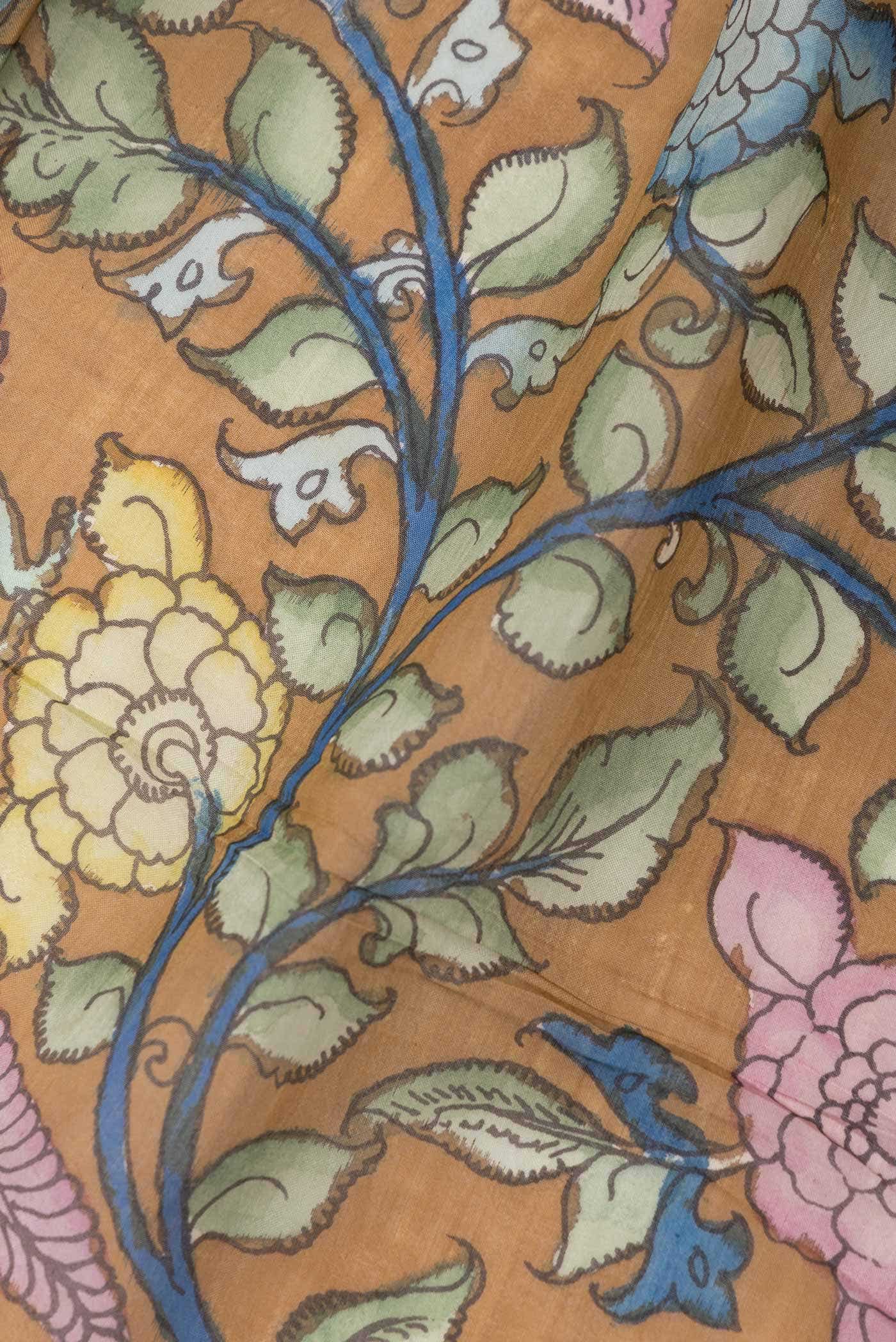 Mustard Dual Tone Tussar Silk Saree - Image 2
