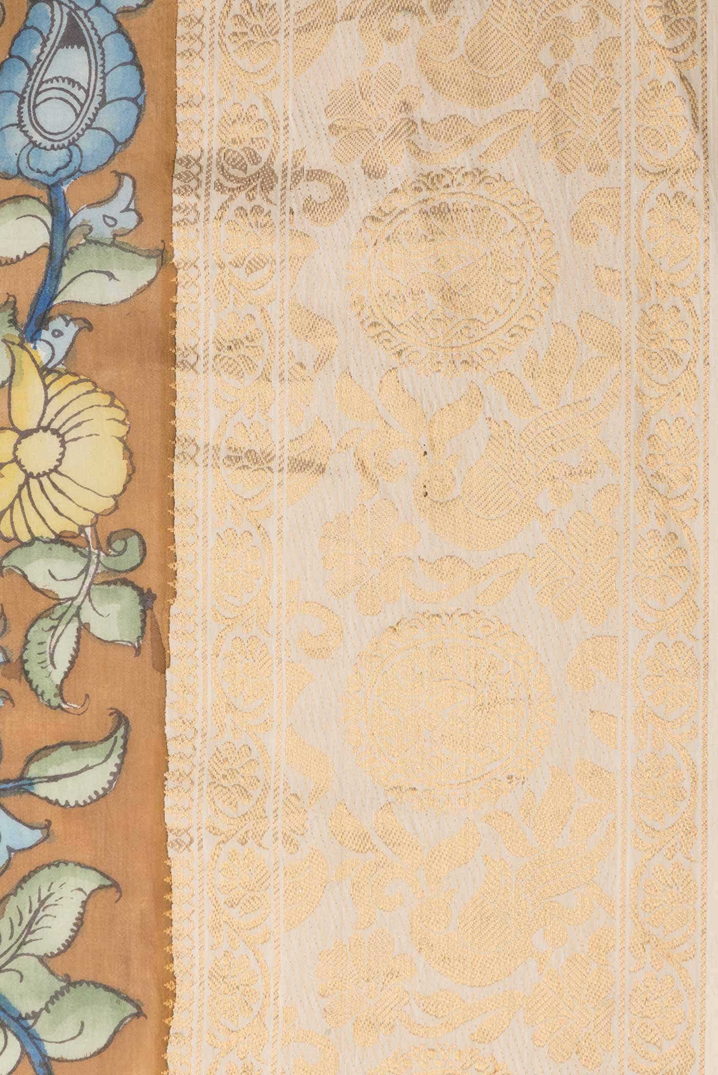 Mustard Dual Tone Tussar Silk Saree - Image 3