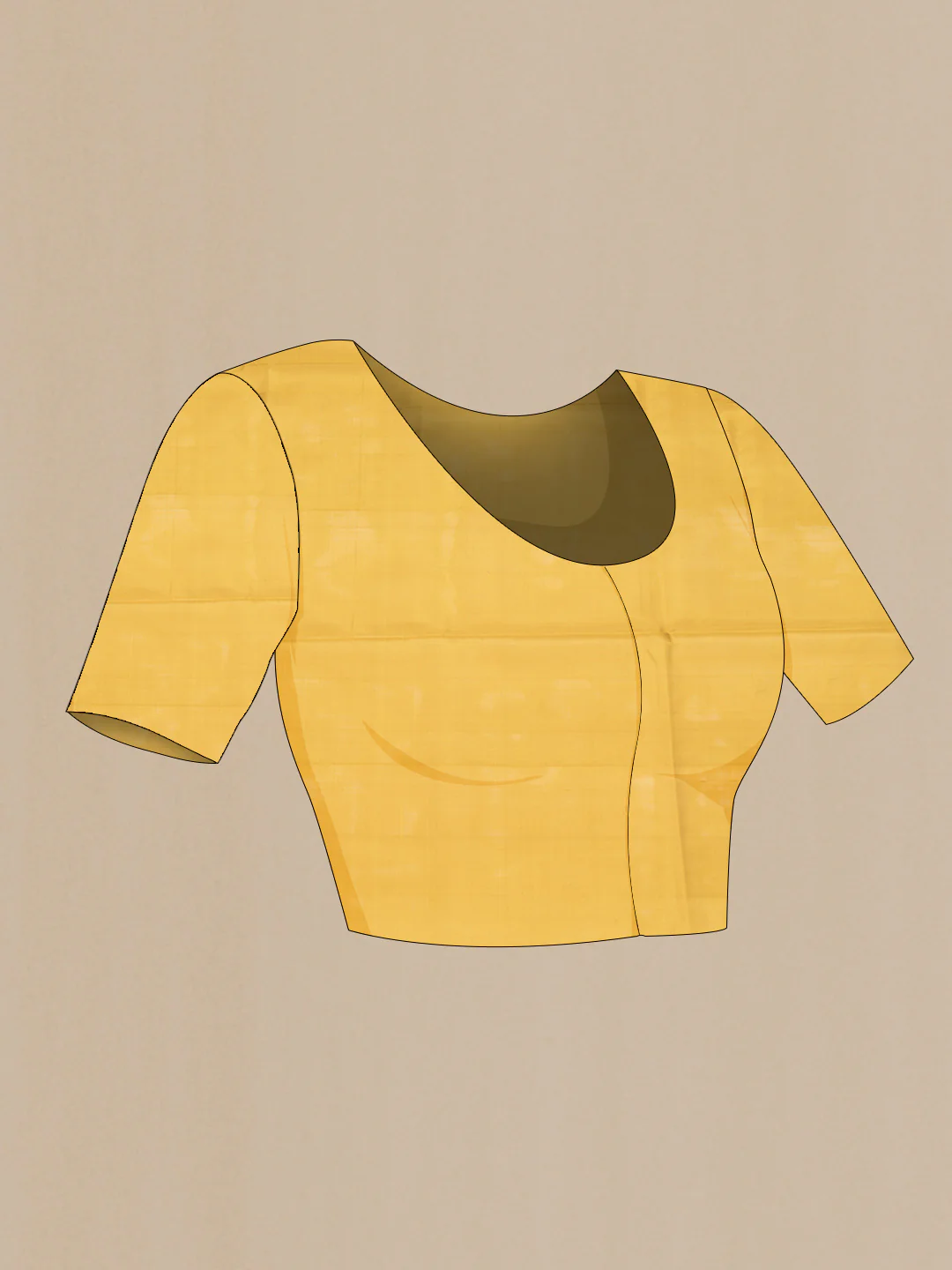 Mustard Dual Tone Uppada Silk Saree - Image 5