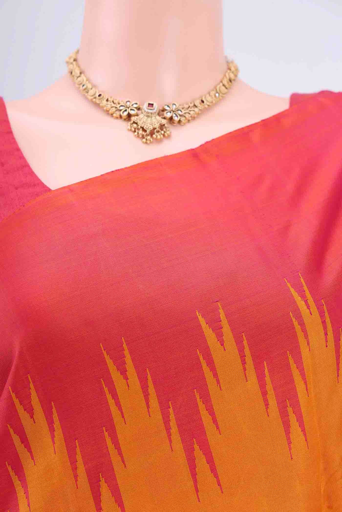 Mustard Kanchipuram Saree - Image 2