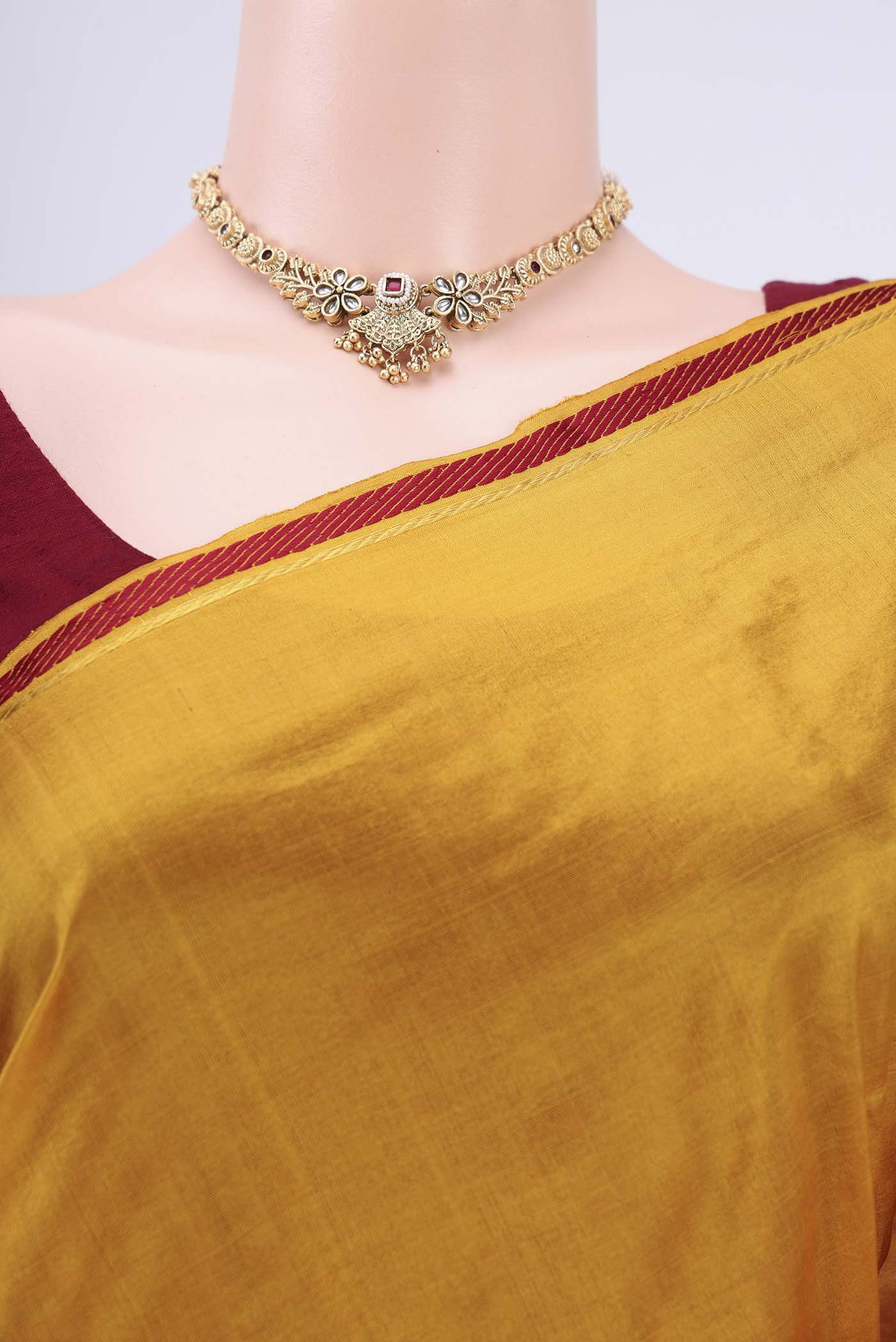 Mustard Kanchipuram Silk Saree - Image 2