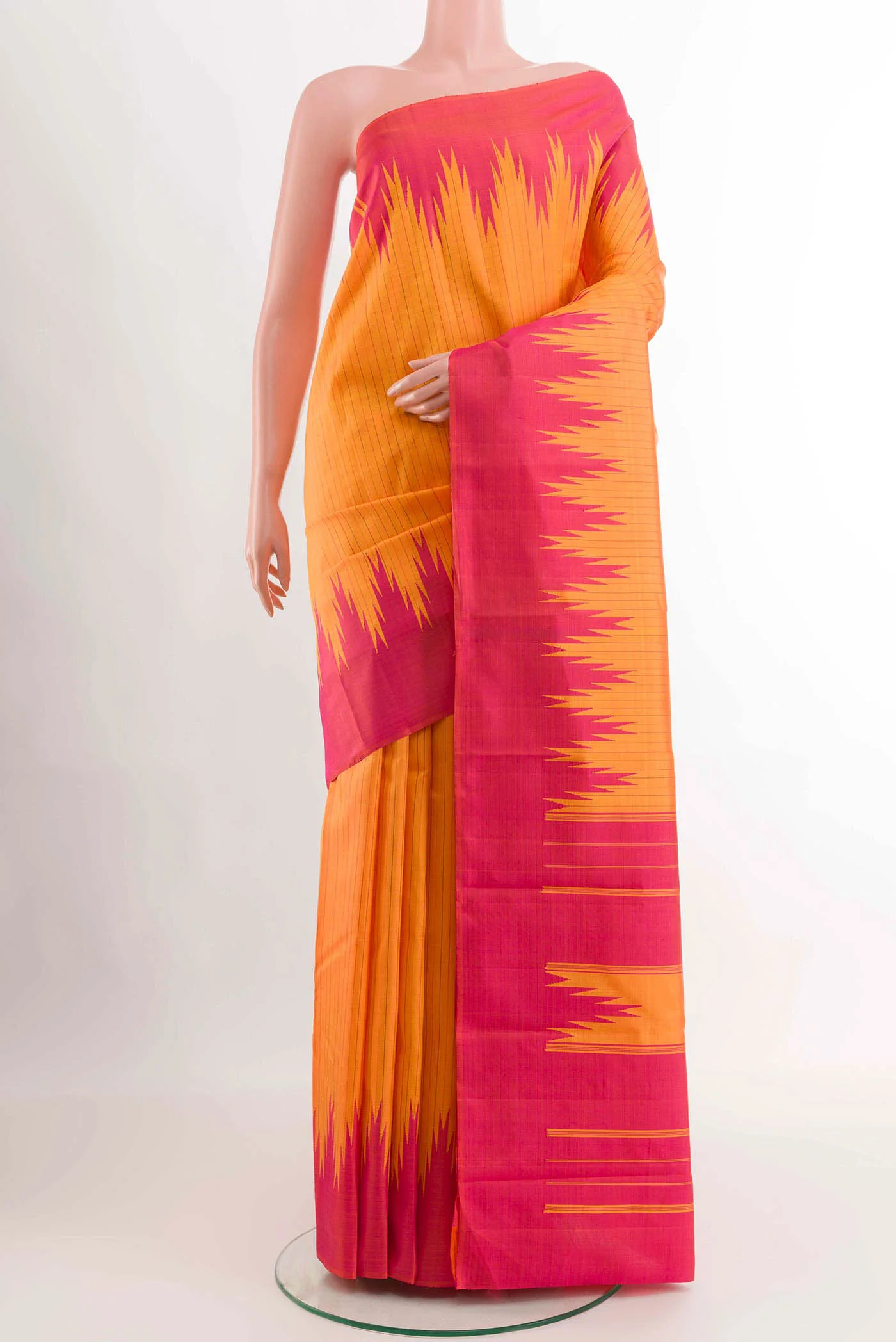 Mustard Kanchipuram Silk Saree