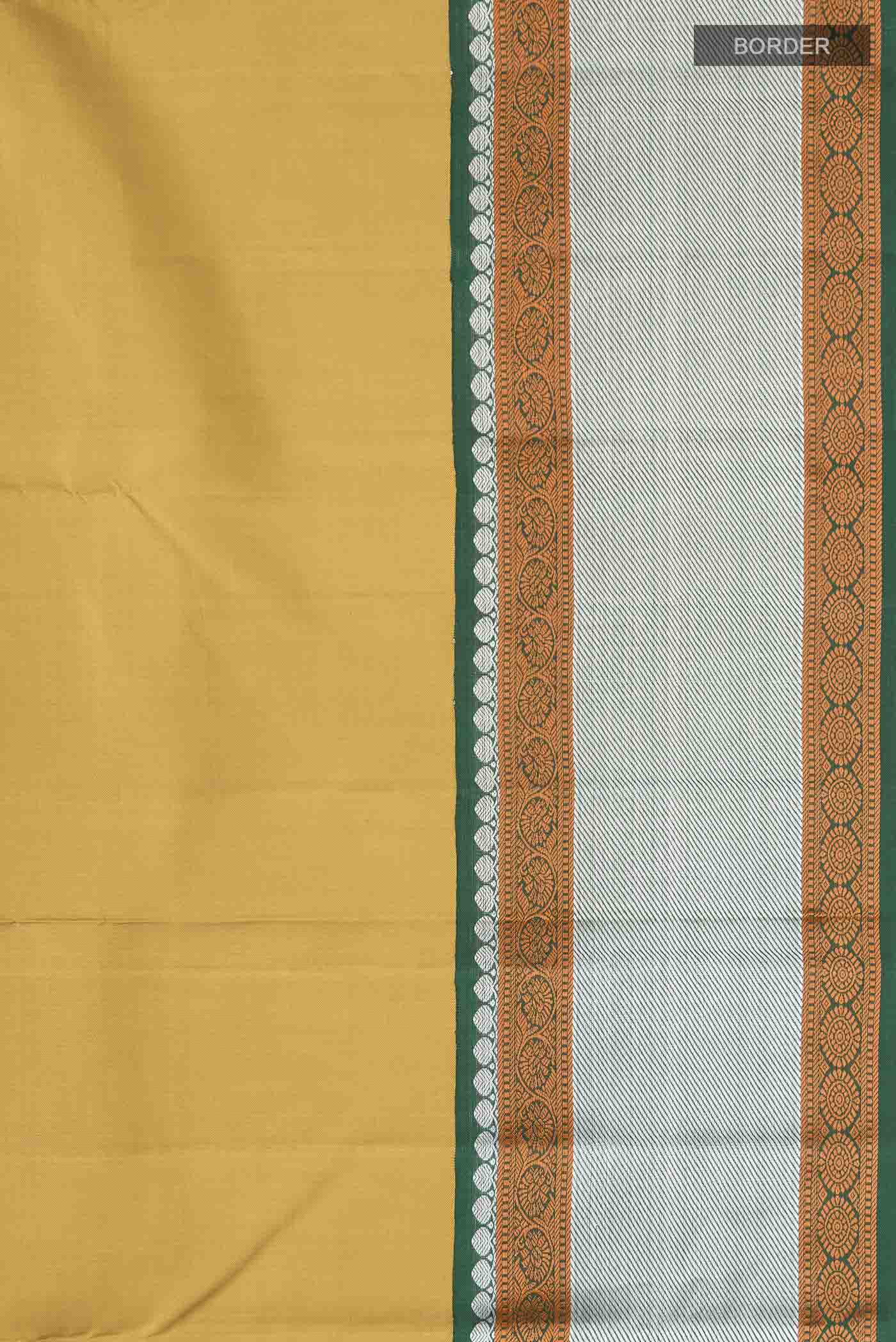 Mustard Kanjivaram Silk Saree - Image 3