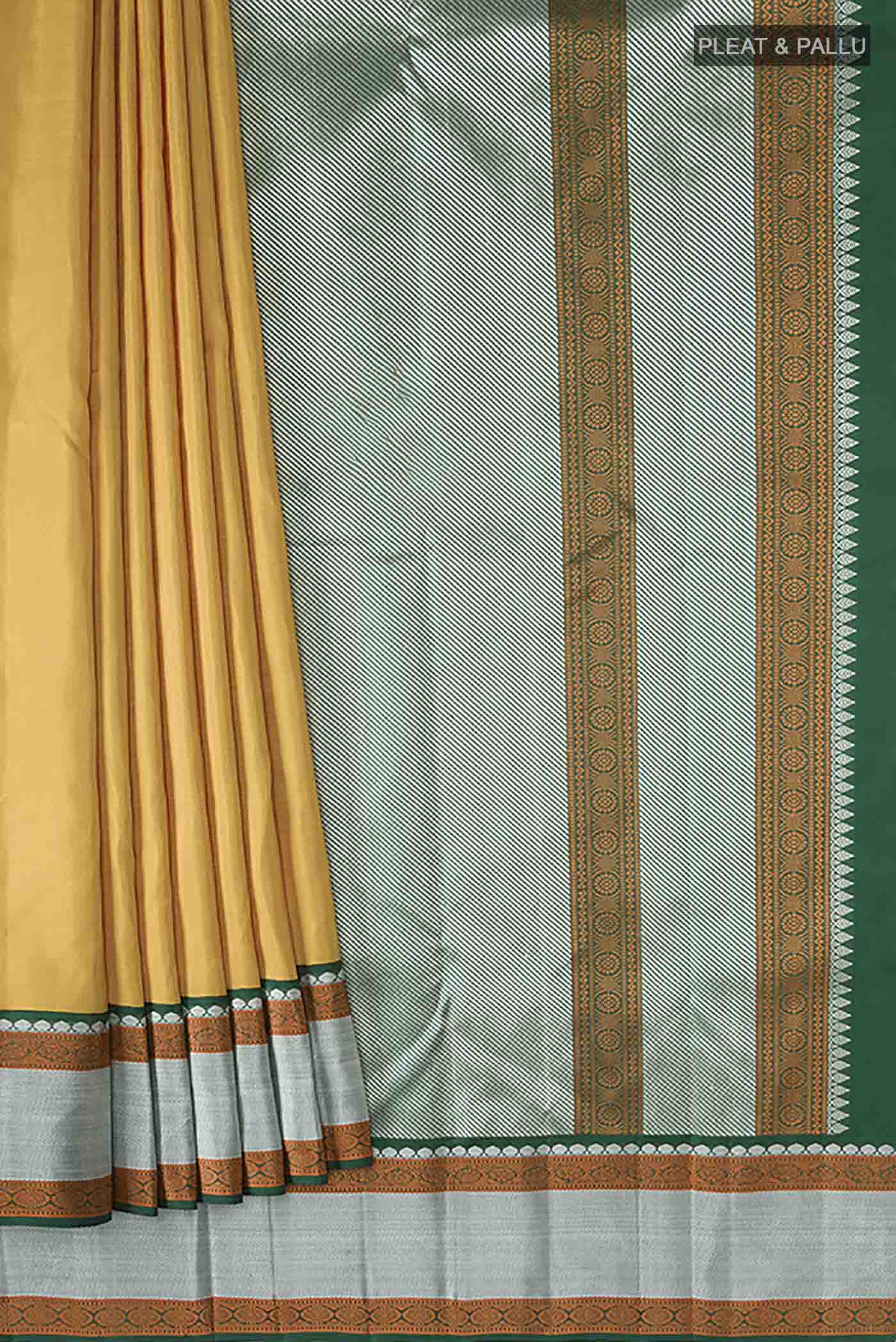 Mustard Kanjivaram Silk Saree - Image 4