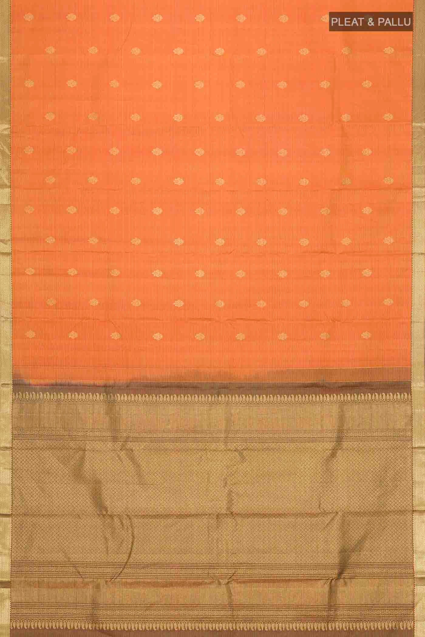 Mustard Kanchipuram Silk Saree - Image 6