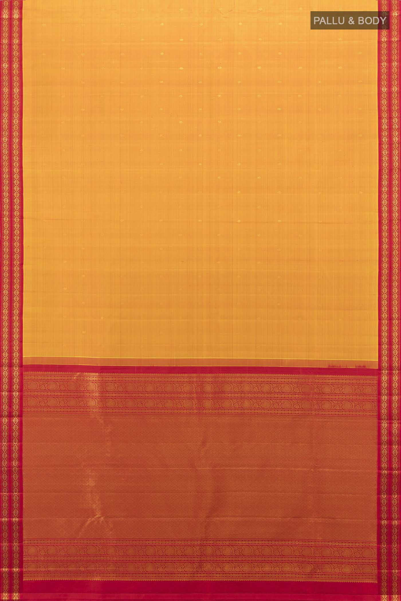 Golden Peach Kanchipuram Silk Saree - Image 5