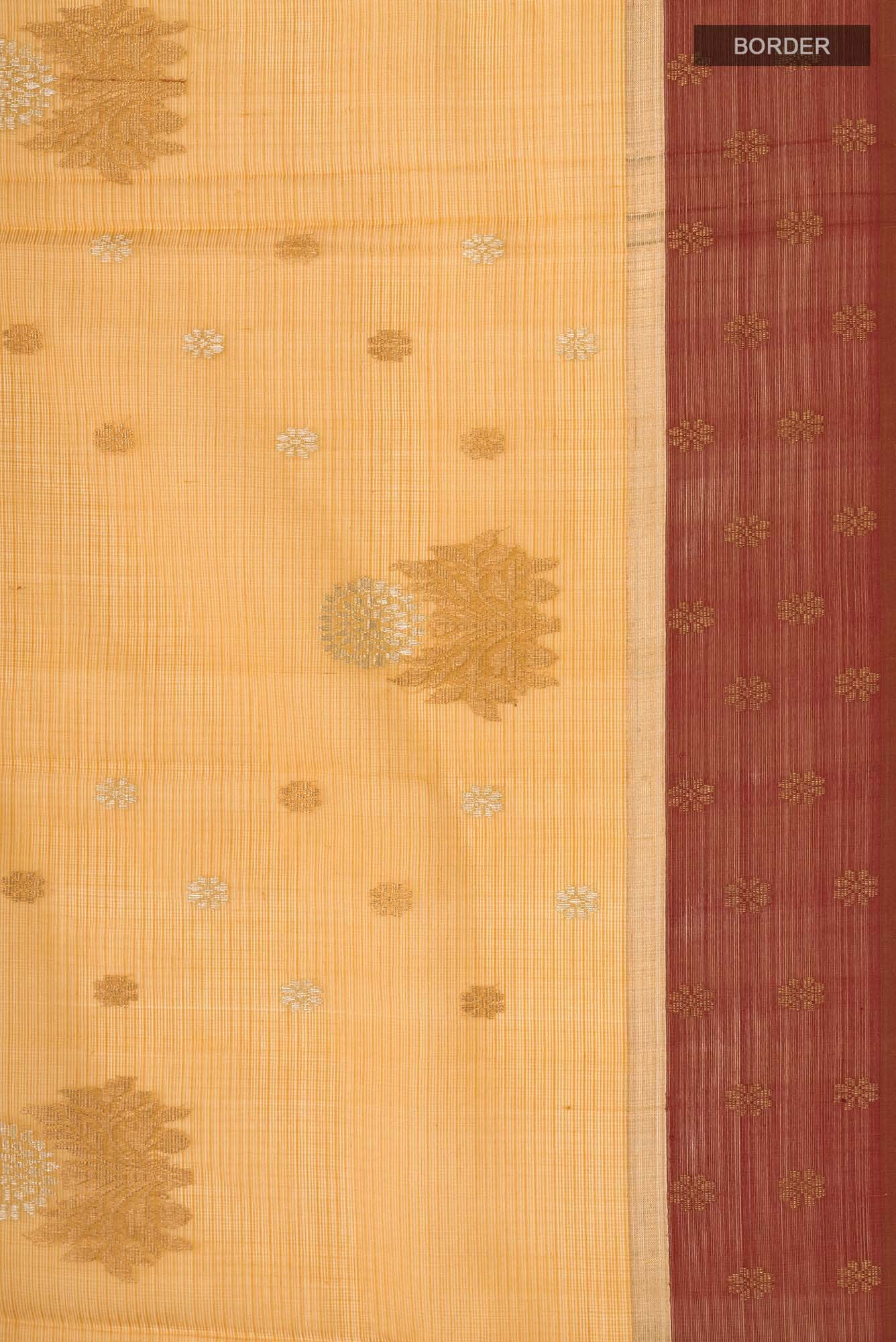 Mustard Kora Silk Saree - Image 5