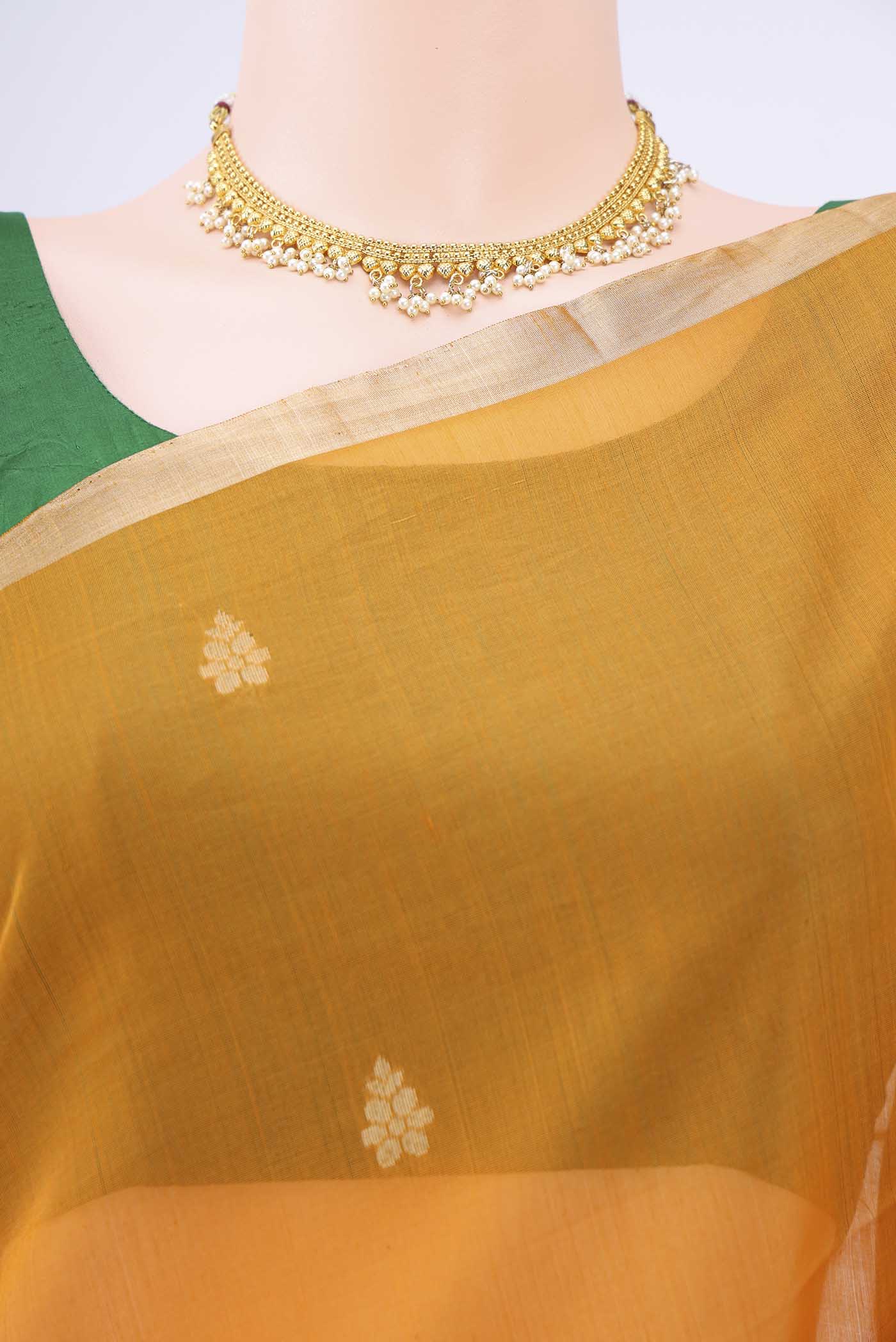 Mustard Kota Cotton Saree - Image 2