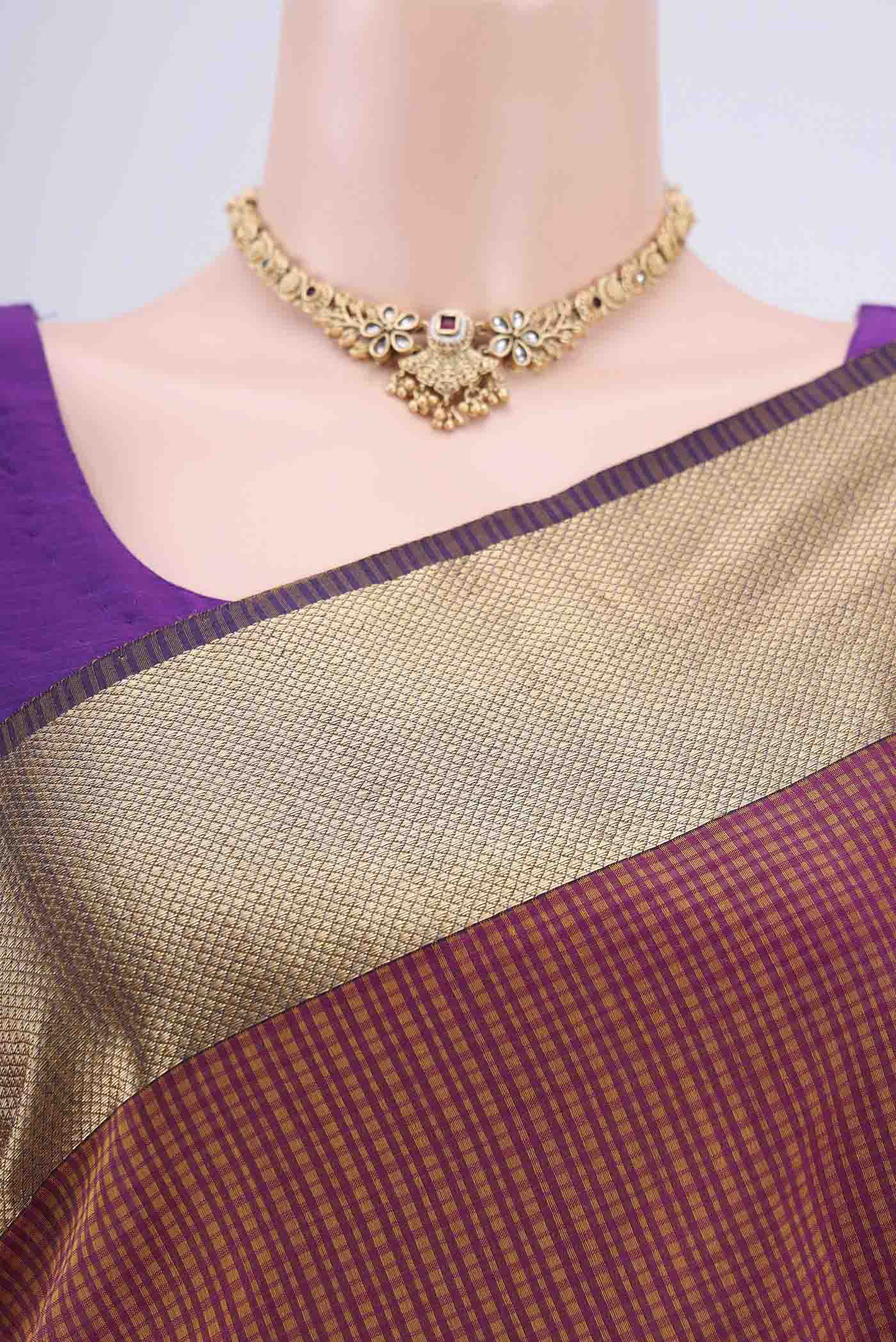 Mustard Maheshwari Silk Cotton Saree - Image 2