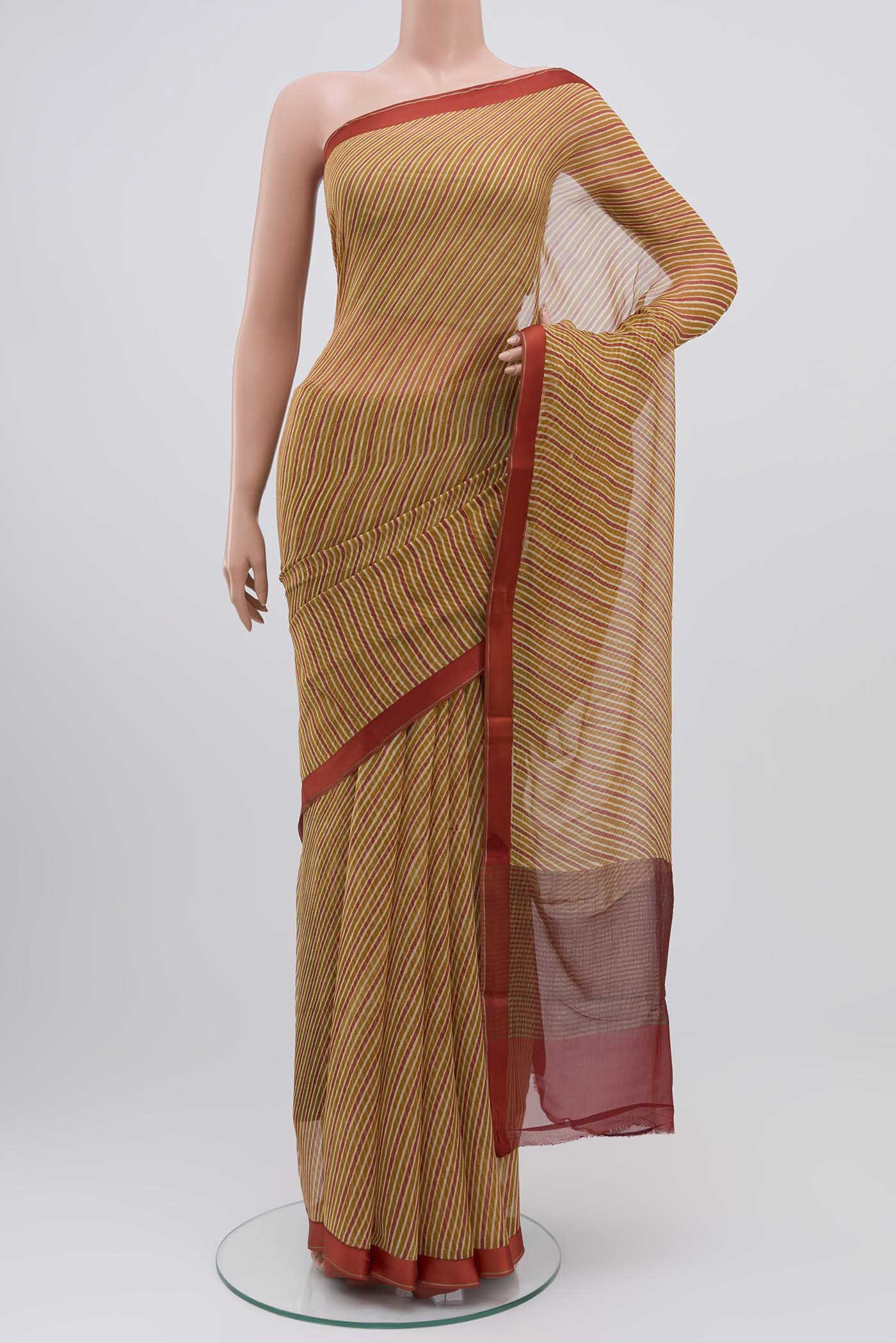 Mustard Mysore Chiffon Saree