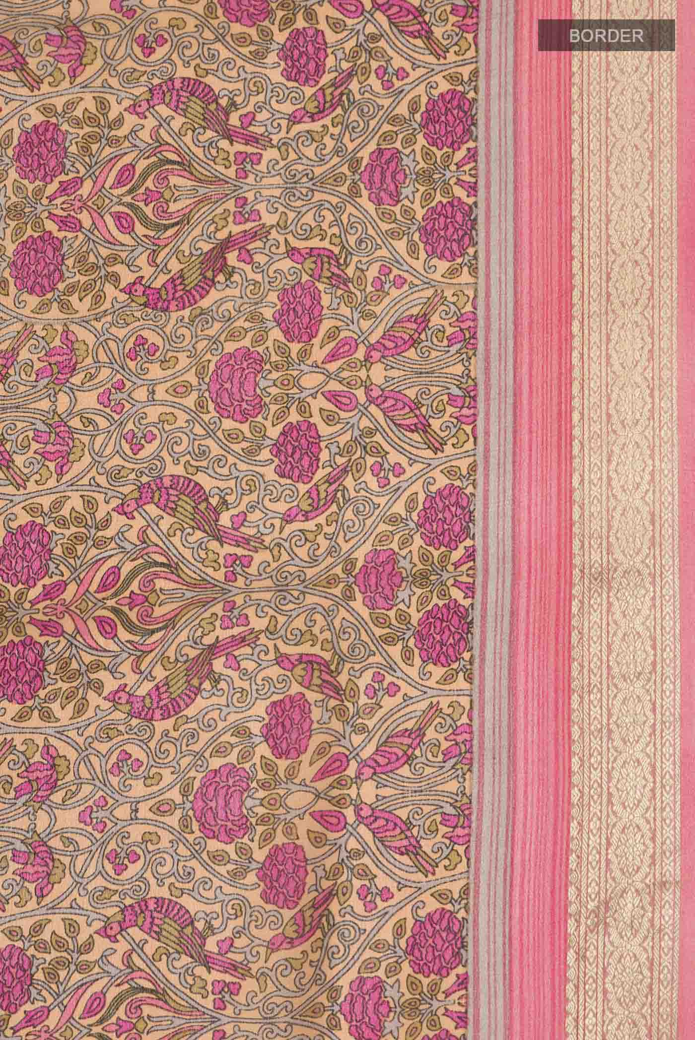 Mustard Mysore Crepe Saree - Image 3