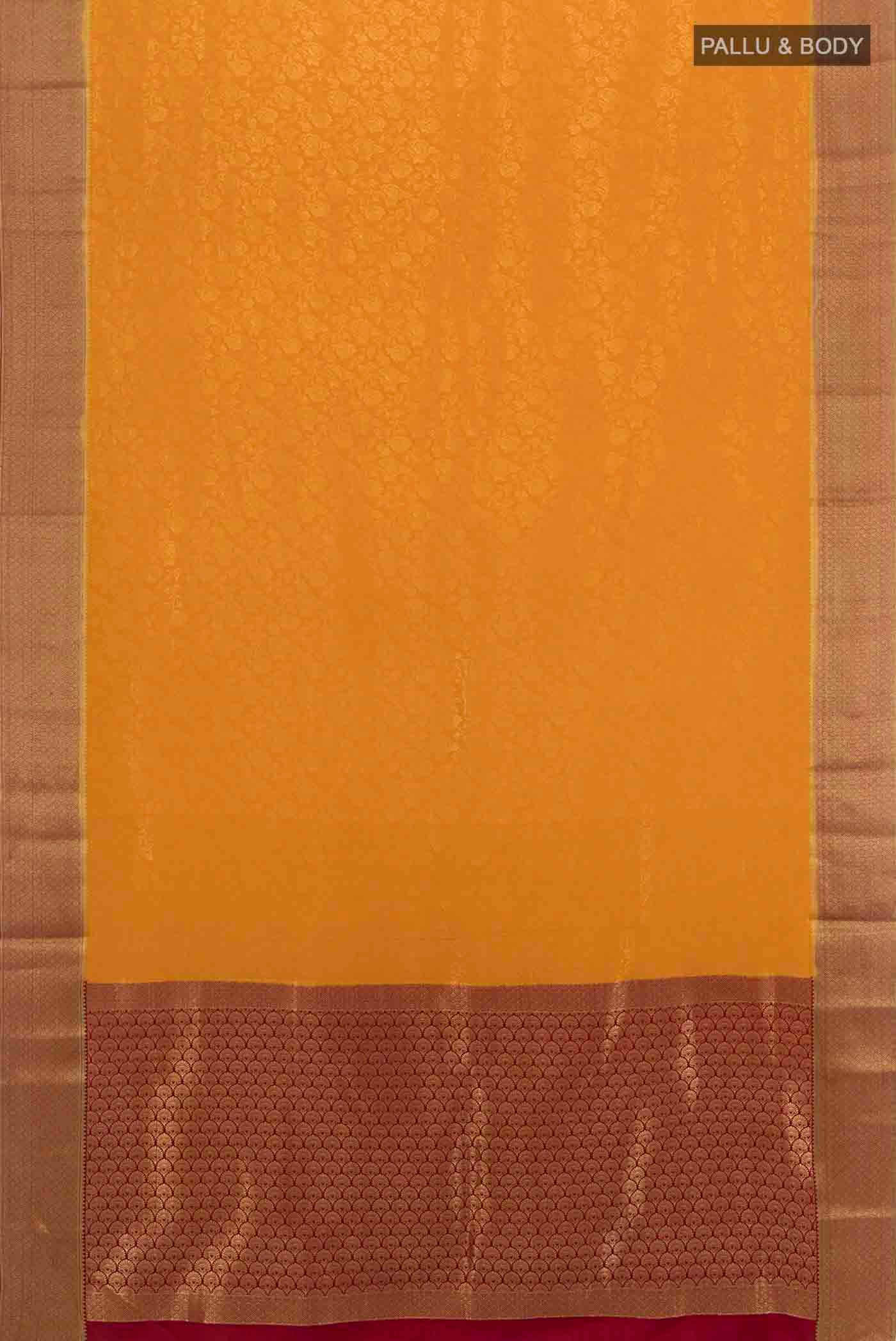 Mustard Mysore Crepe Saree - Image 5