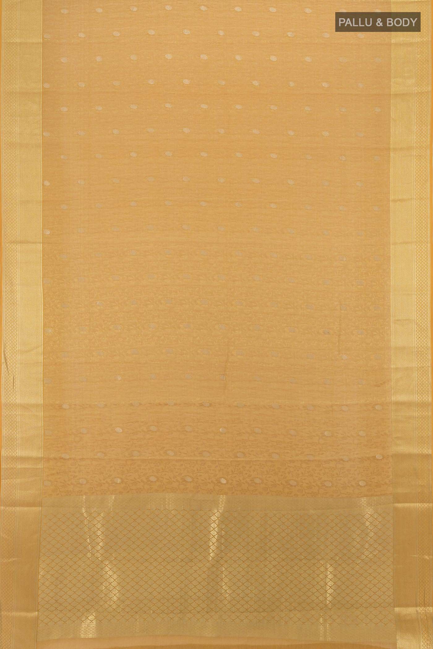 Mustard Mysore Crepe Saree - Image 5