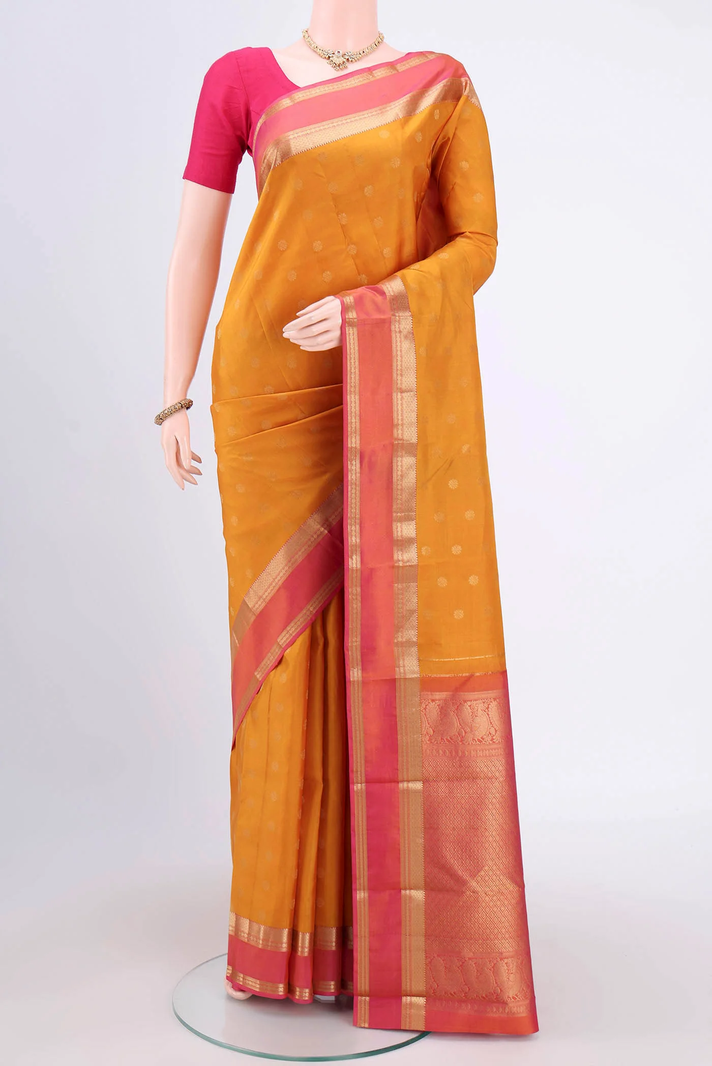 Mustard Kanchipuram Saree