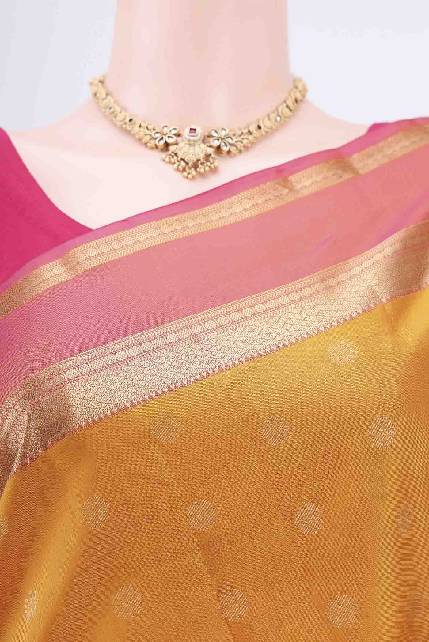 Mustard Kanchipuram Saree - Image 2
