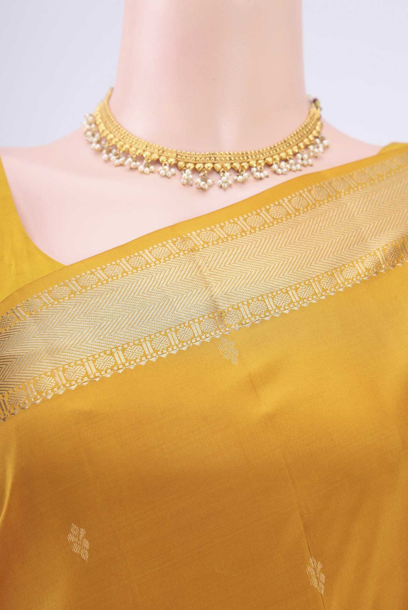 Mustard Nangavalli Silk [ Salem ] Saree - Image 2