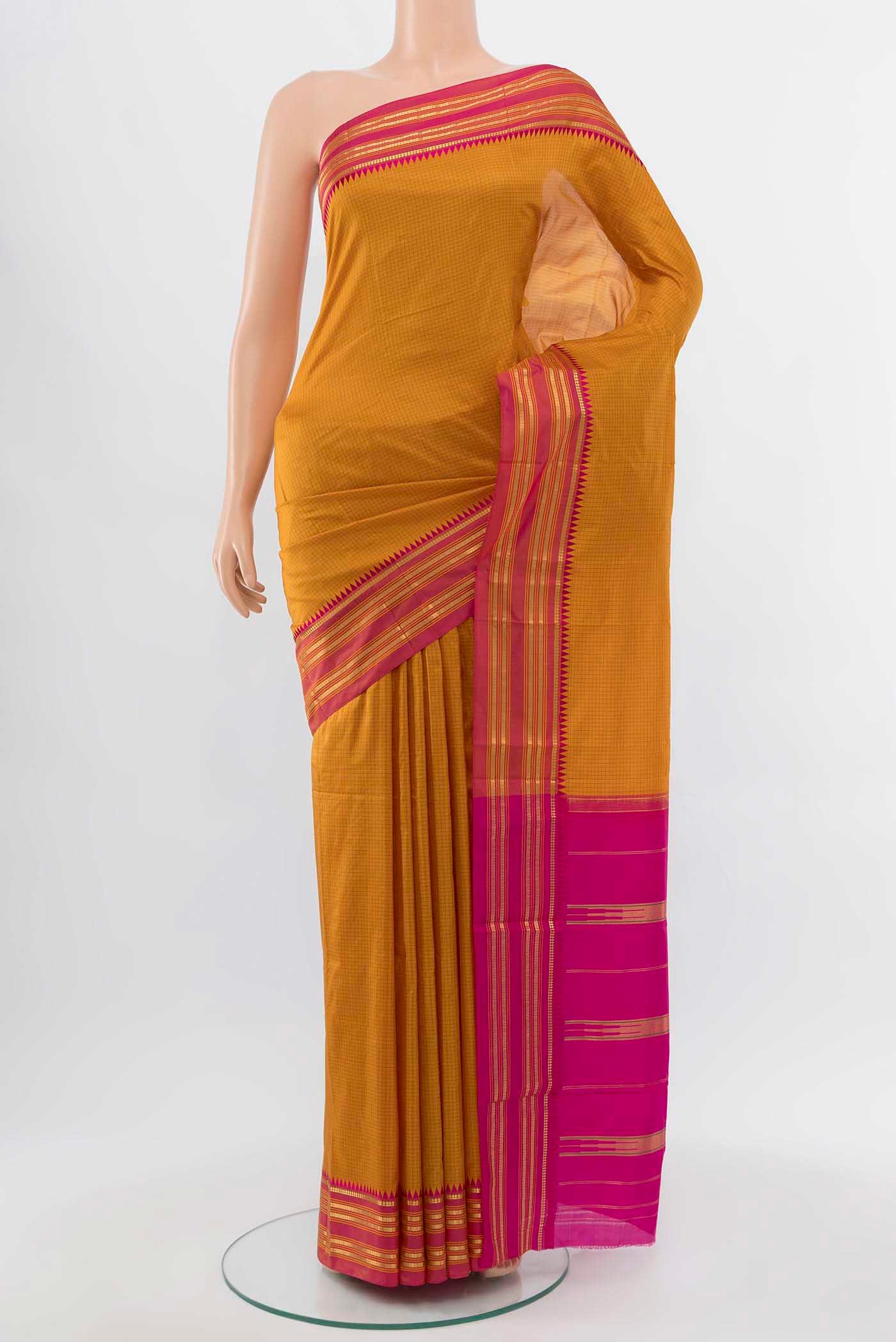 Mustard Narayanpet Silk Saree