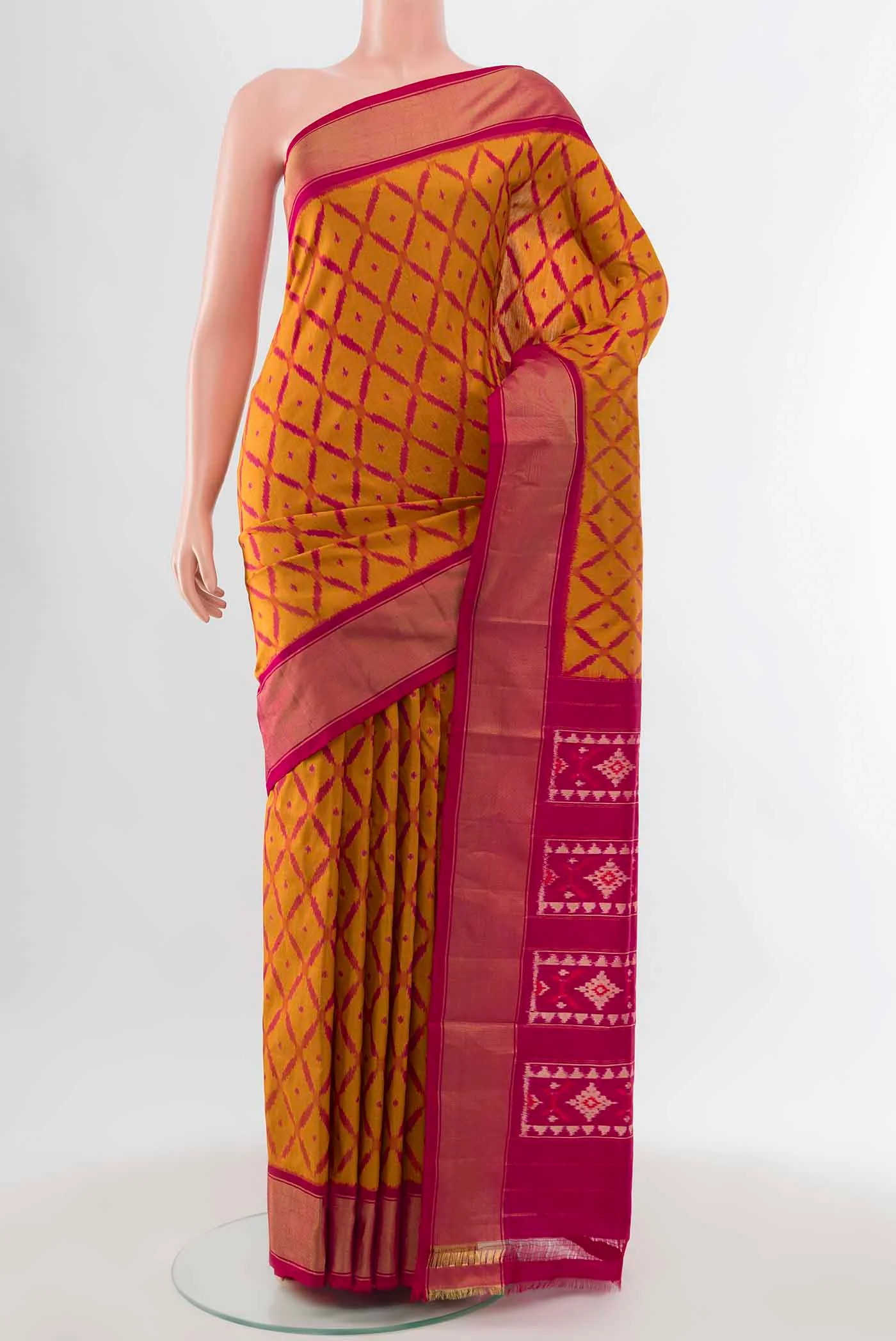 Mustard Pochampally Saree