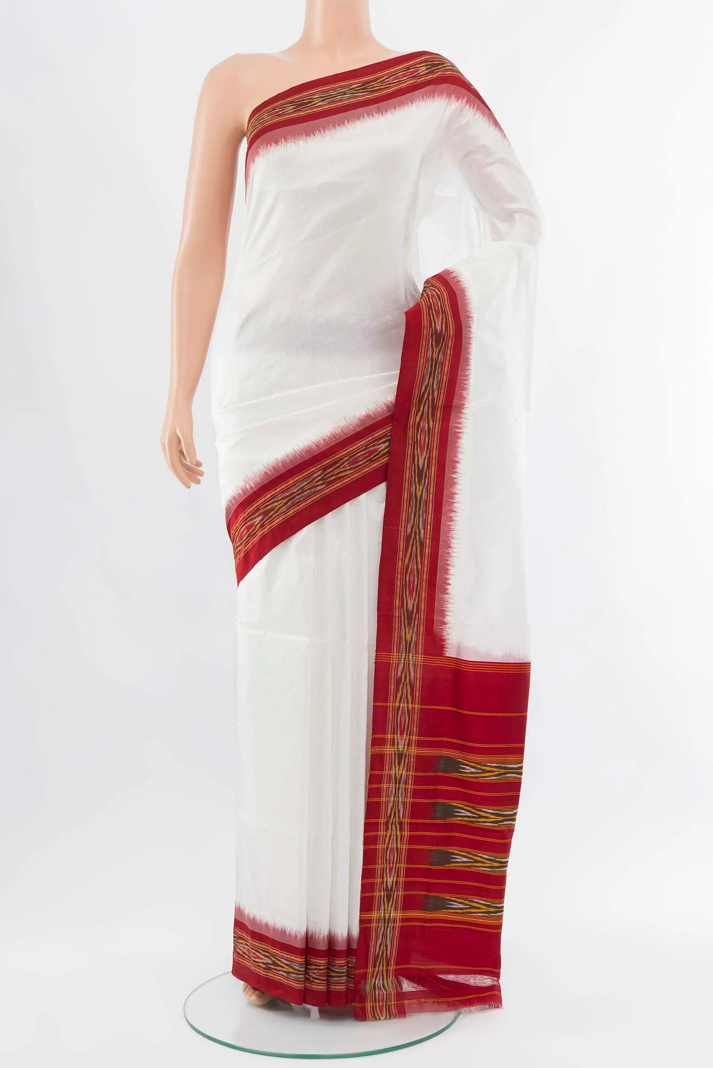 White Pochampally Saree