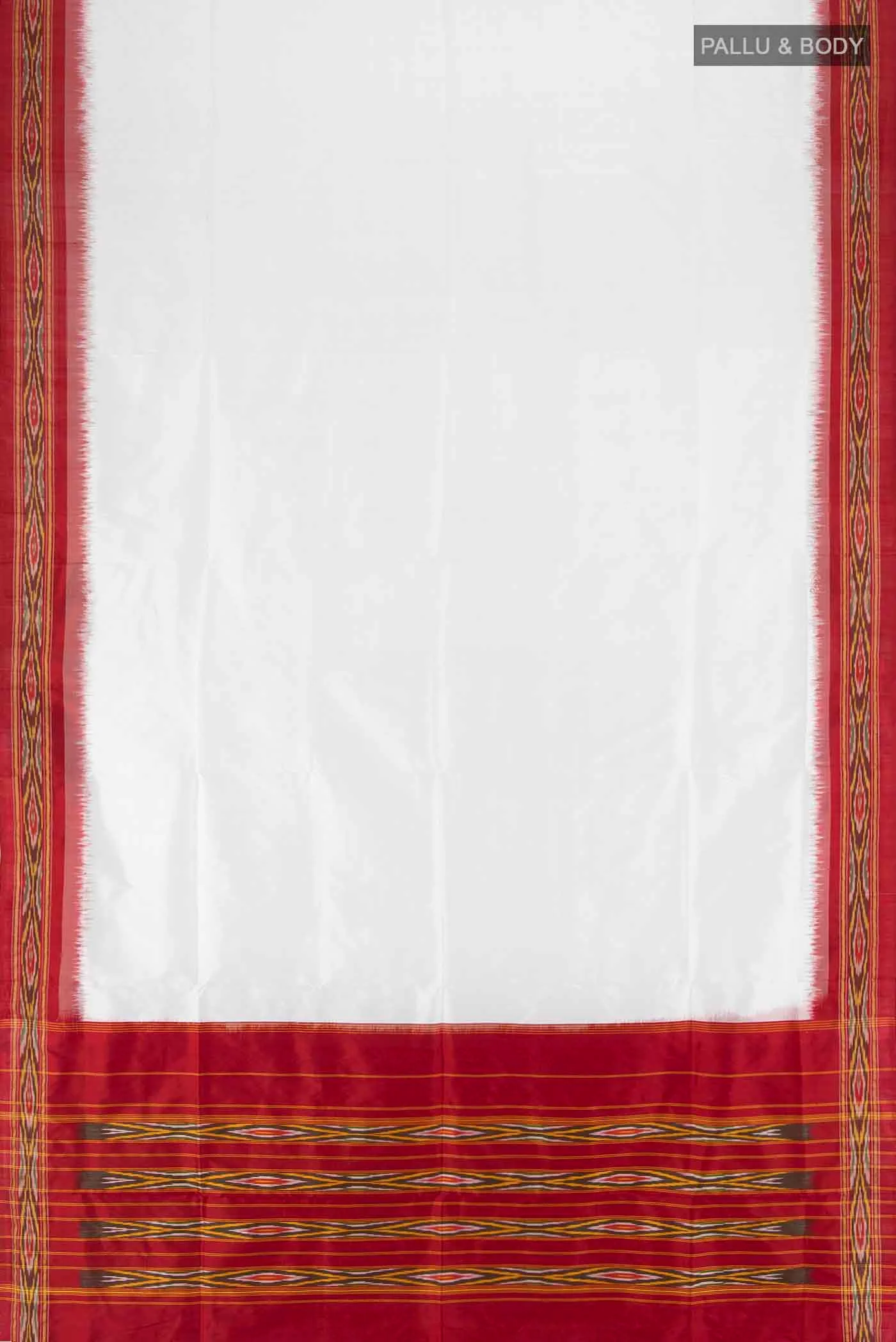 White Pochampally Saree - Image 4