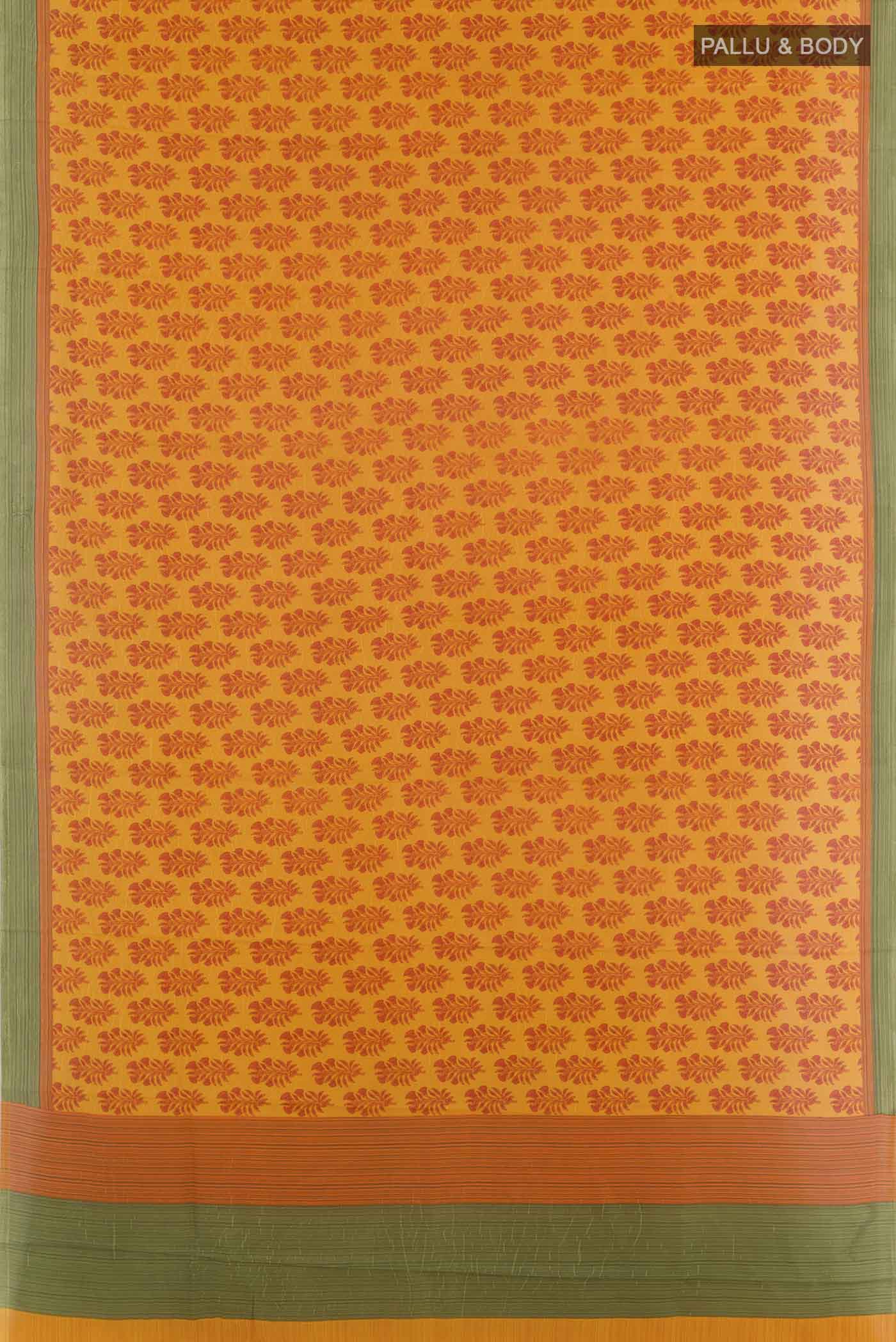 Mustard Printed Silk Saree - Image 3