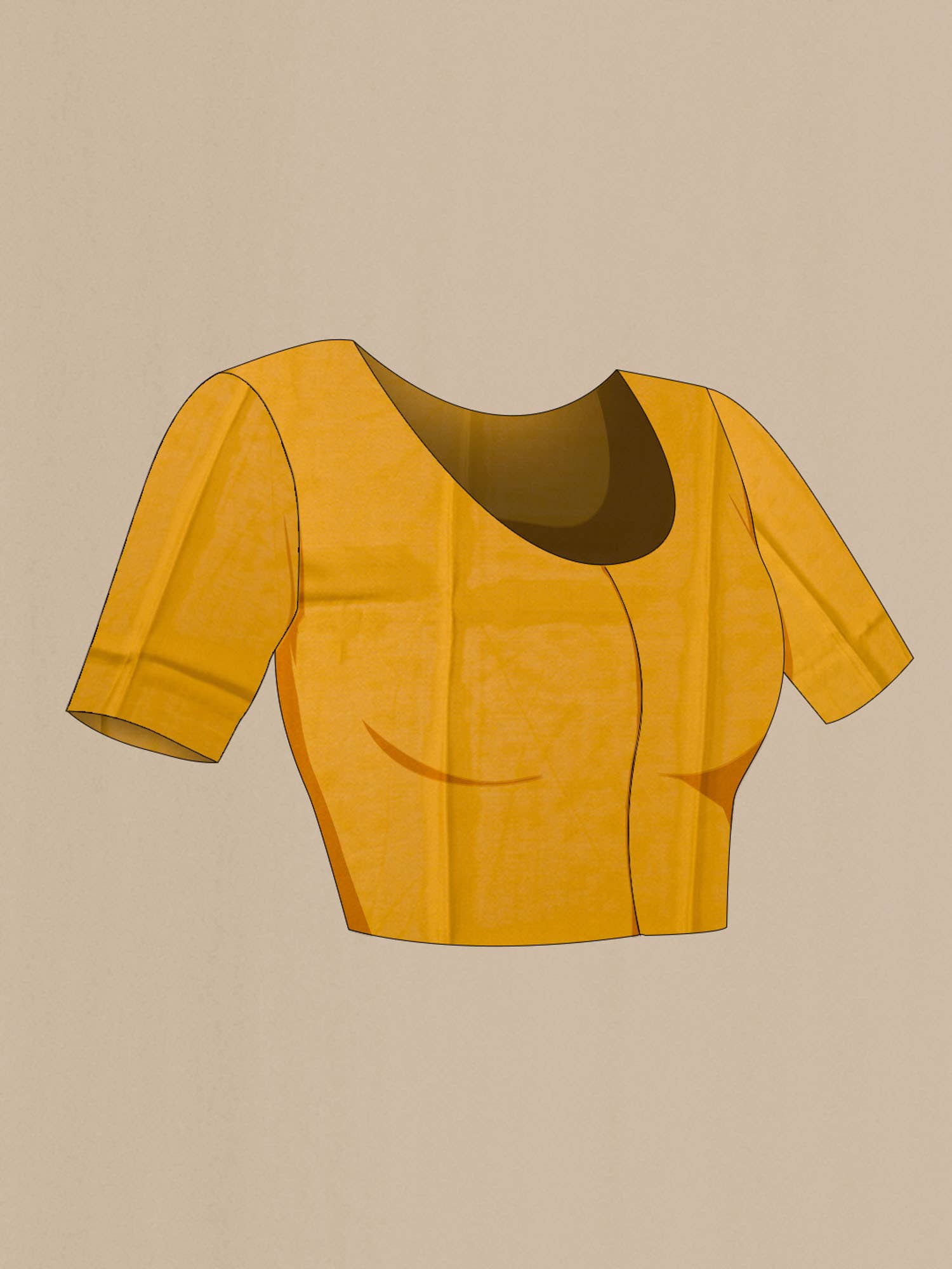 Mustard Printed Silk Saree - Image 5