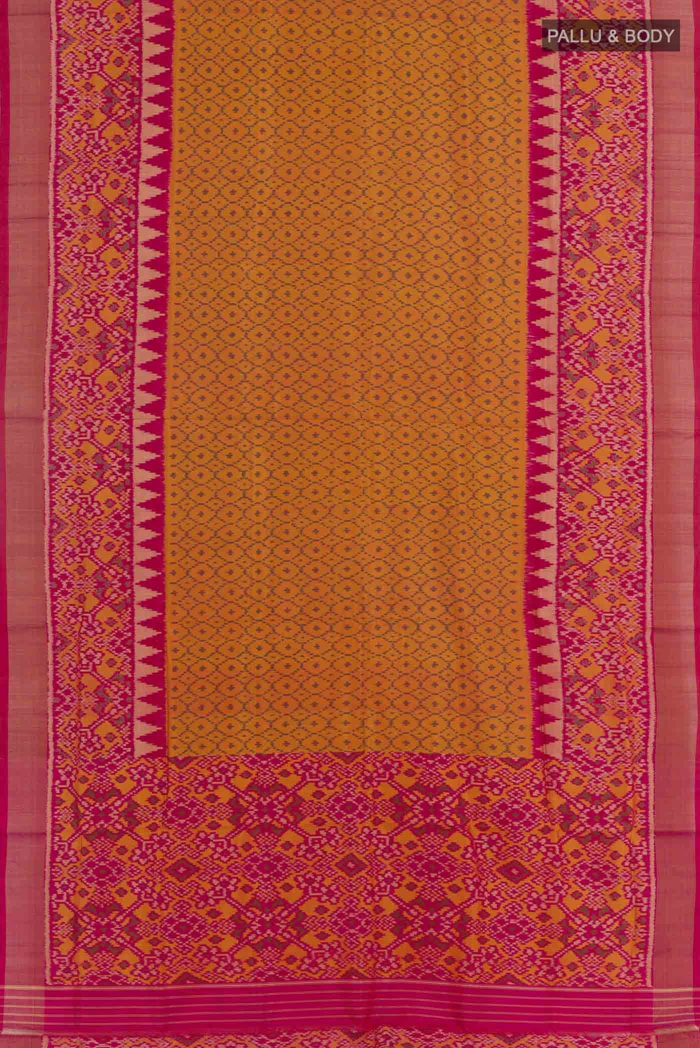 Mustard Rajkot Patola Silk Saree - Image 3