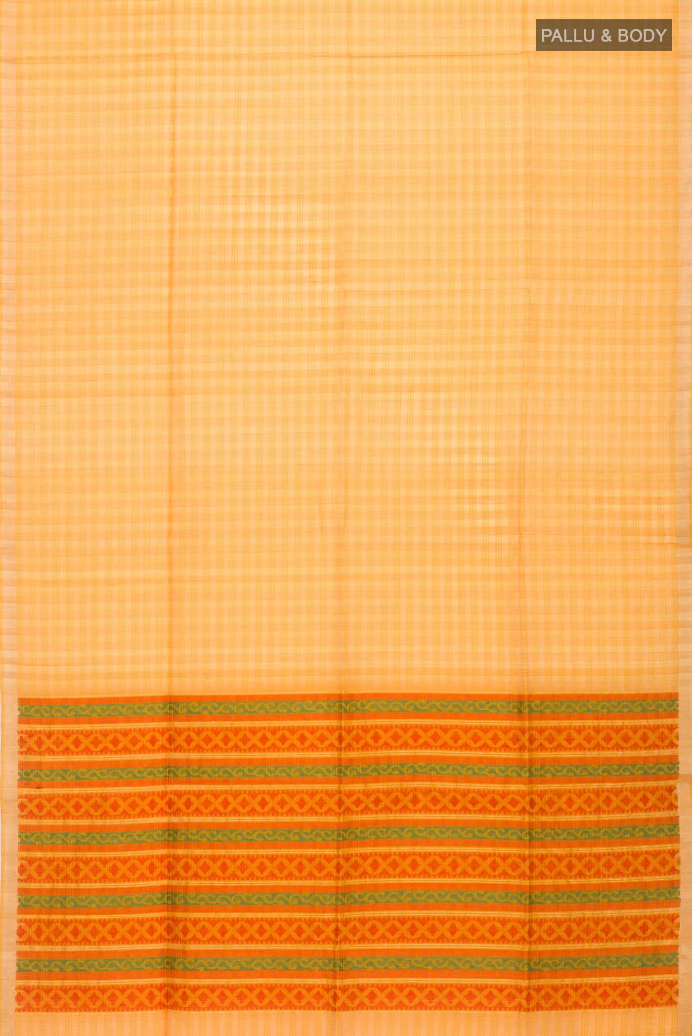 Mustard Silk Cotton Saree - Image 3