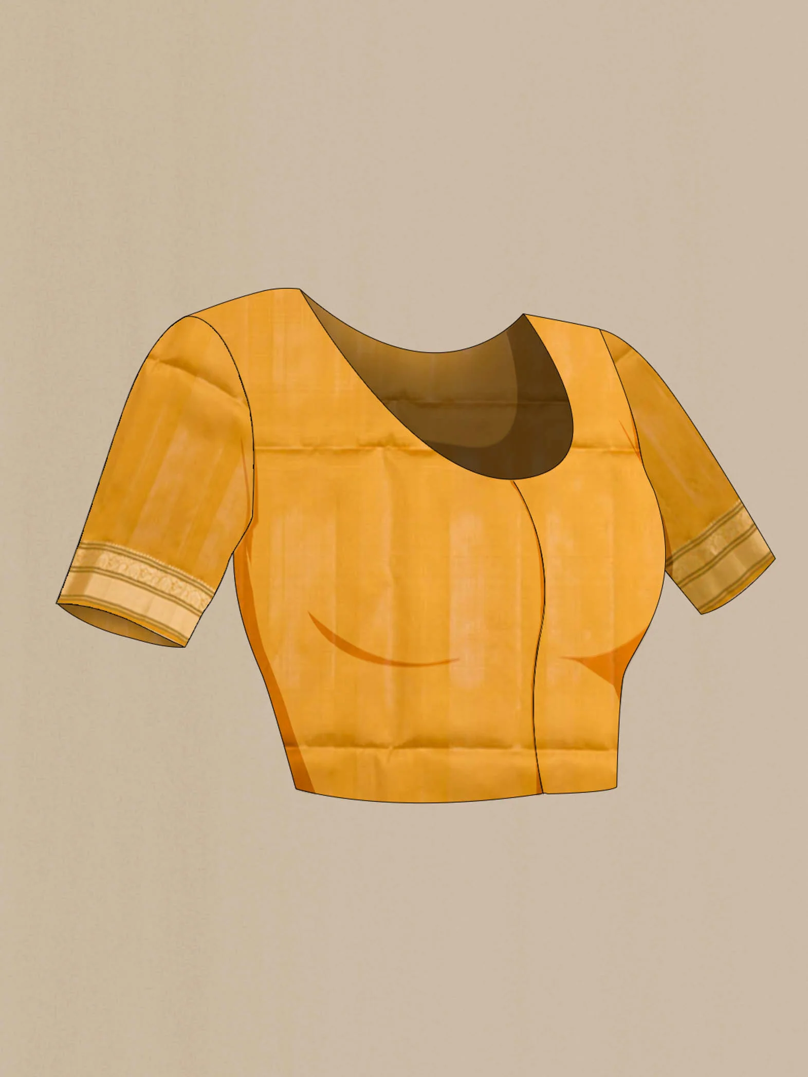 Mustard Soft Silk Saree - Image 5