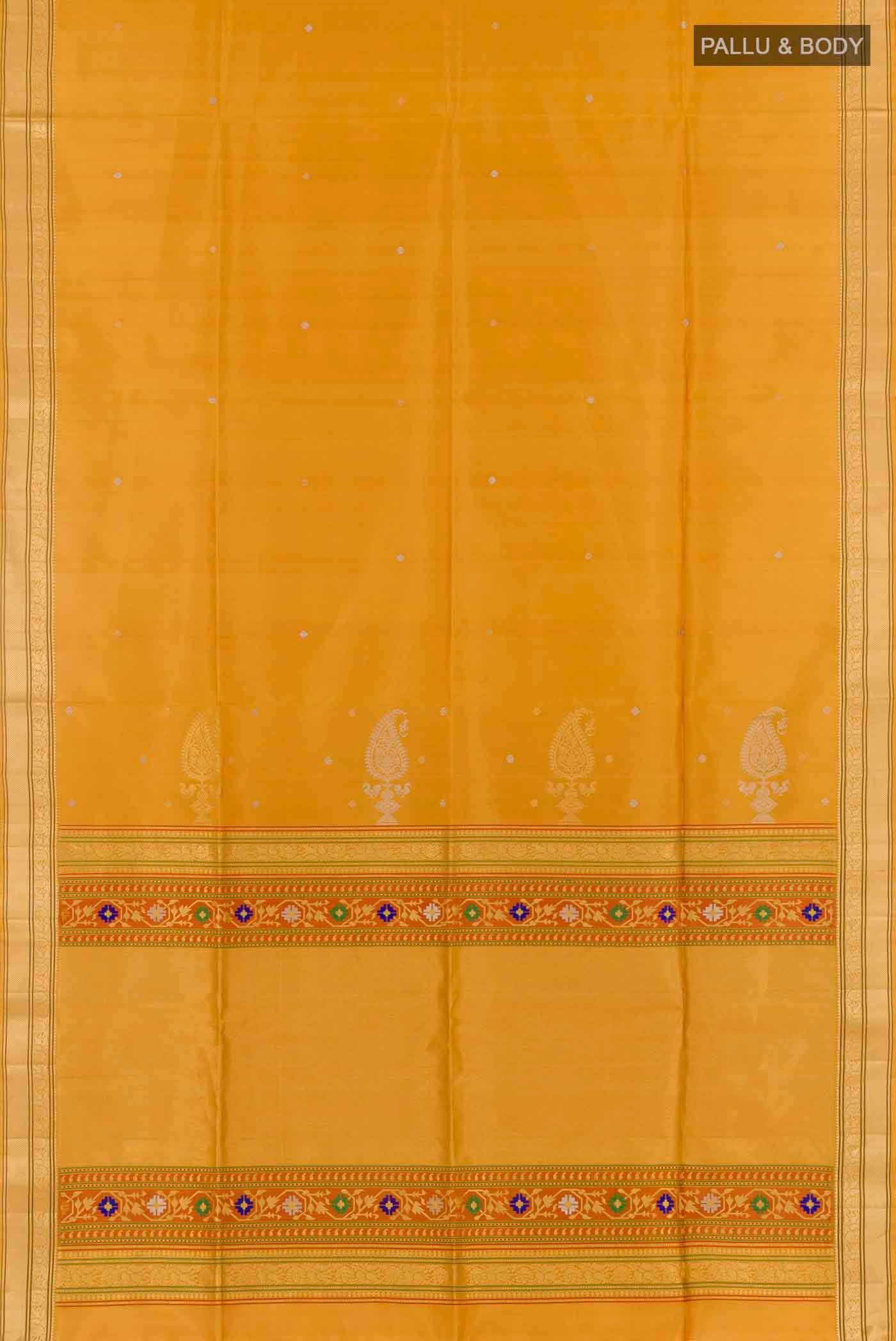 Mustard Soft Silk Saree - Image 6
