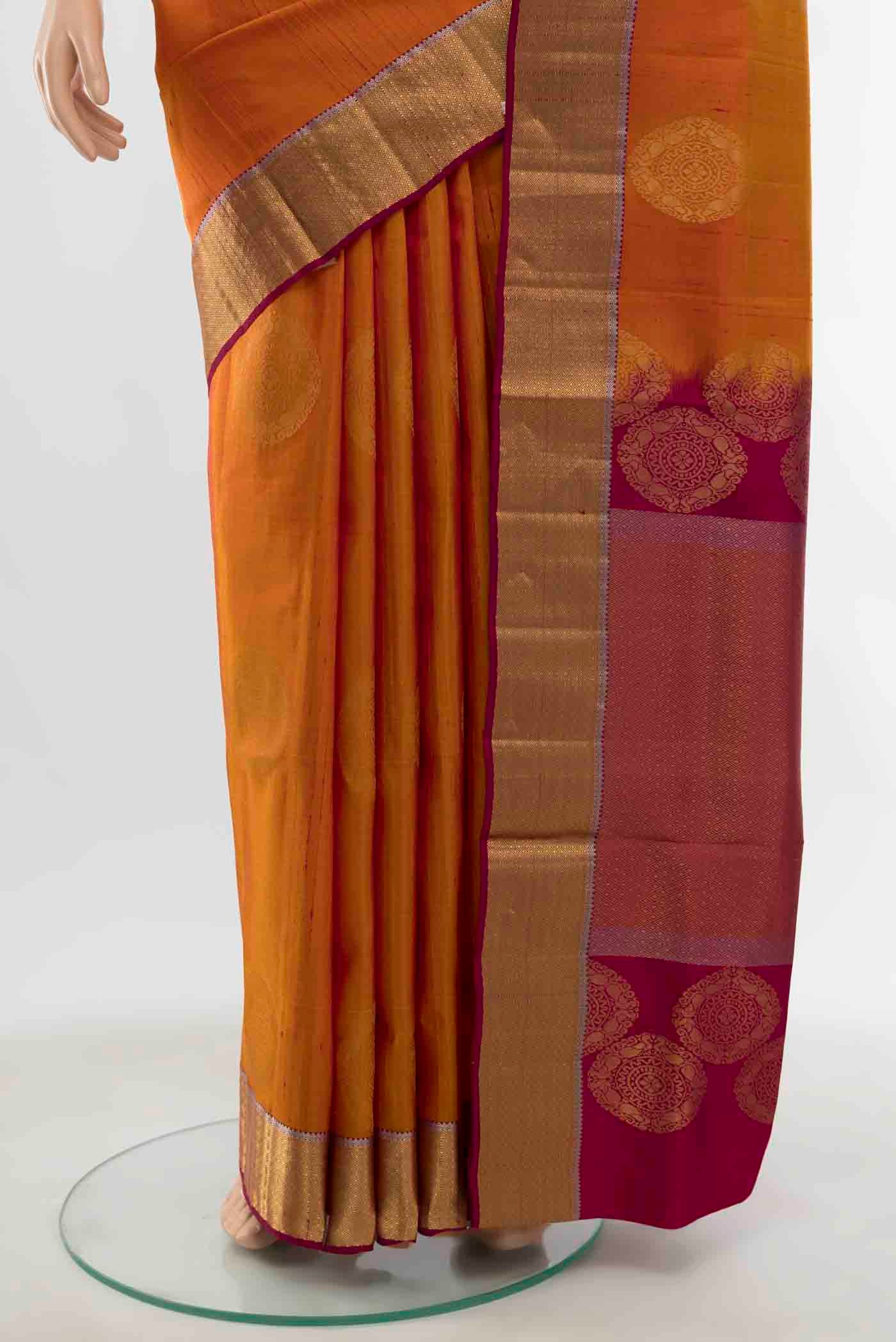 Mustard Soft Silk Saree - Image 3