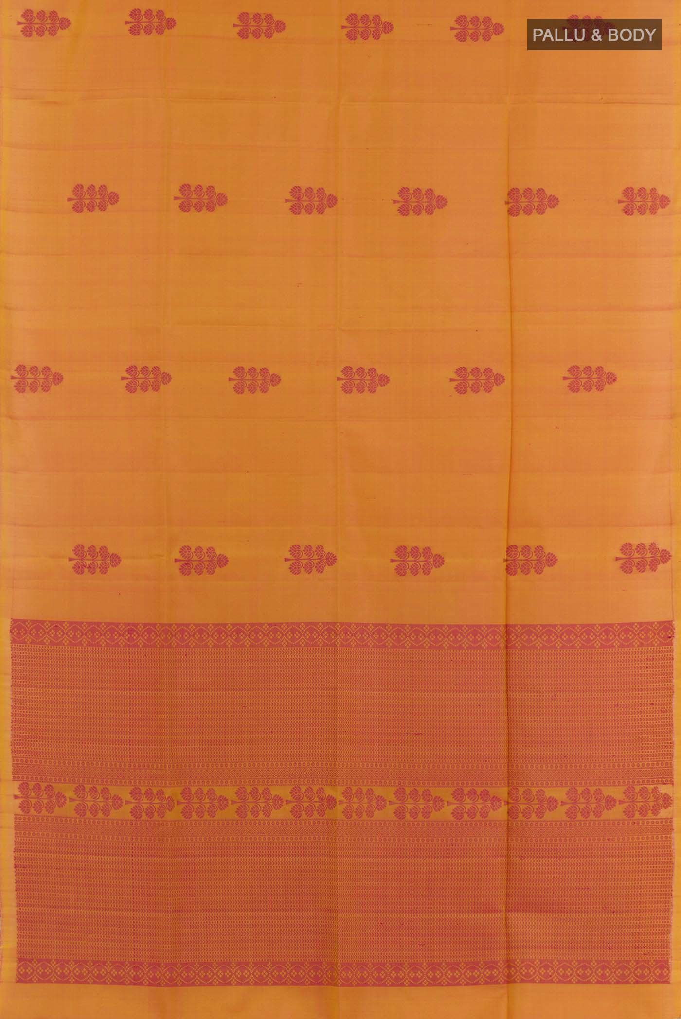 Yellow with Pink Color Soft Silk Saree - Image 3