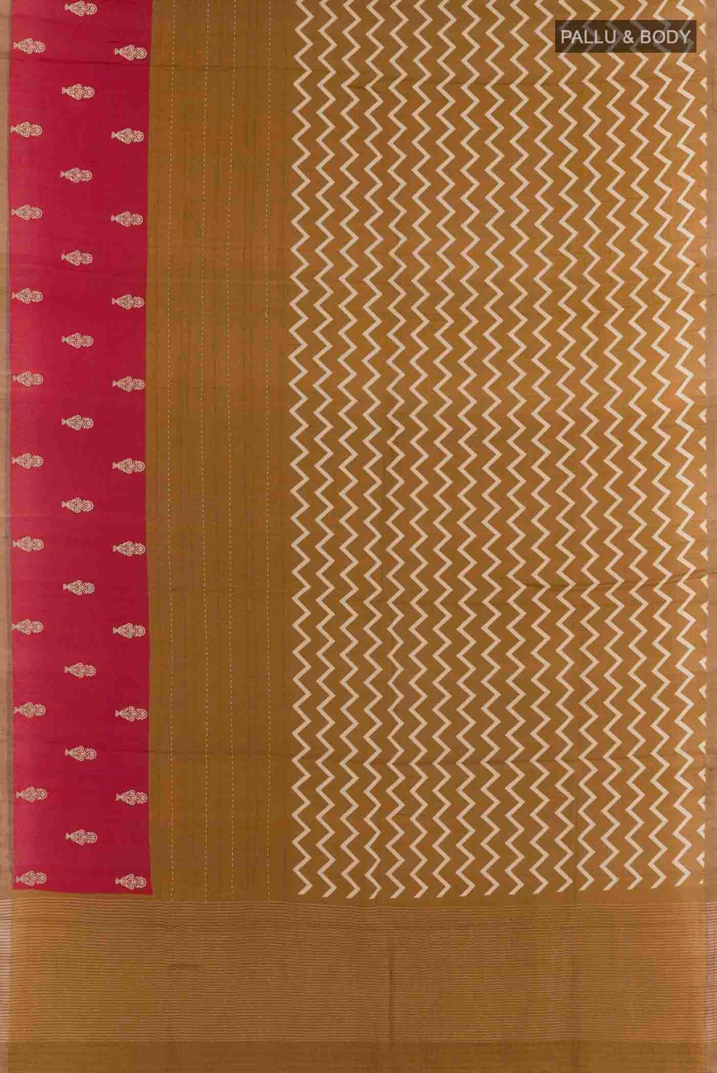 Mustard Tussar Saree - Image 3
