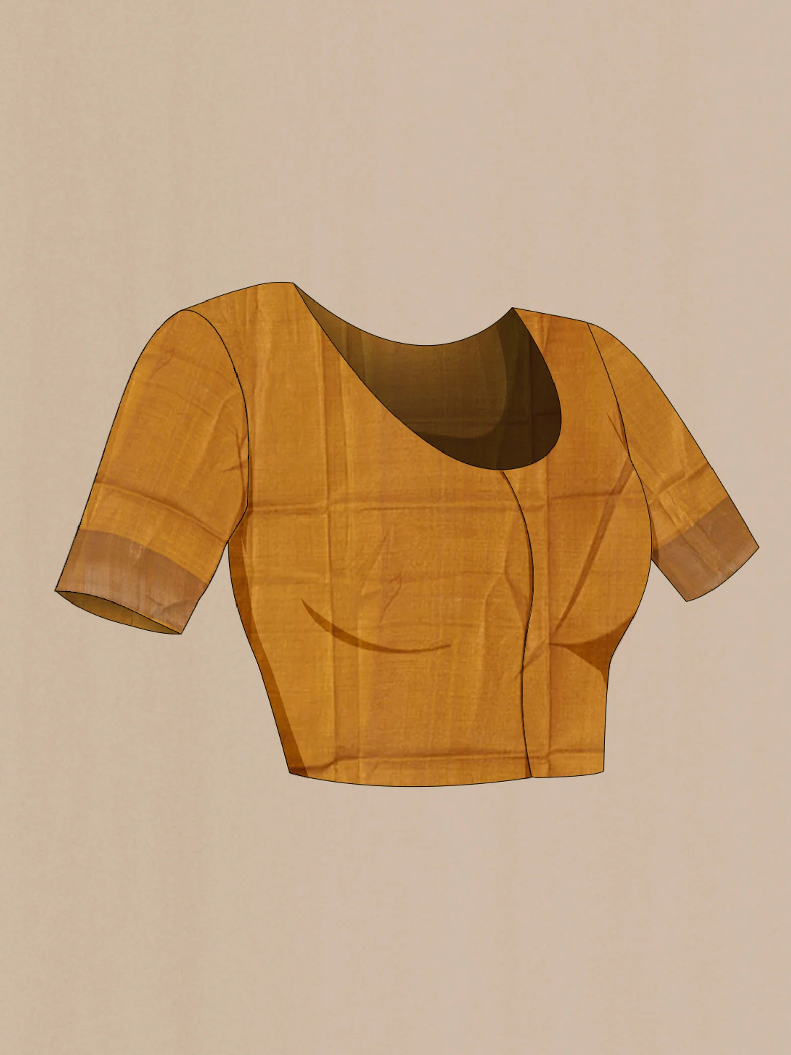 Mustard Tussar Silk Saree - Image 4