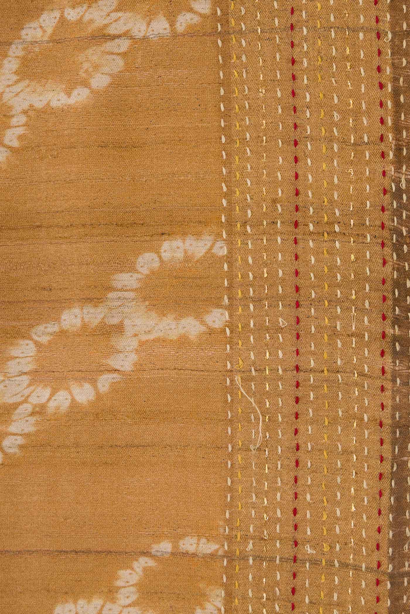 Mustard Tussar Silk Saree - Image 3