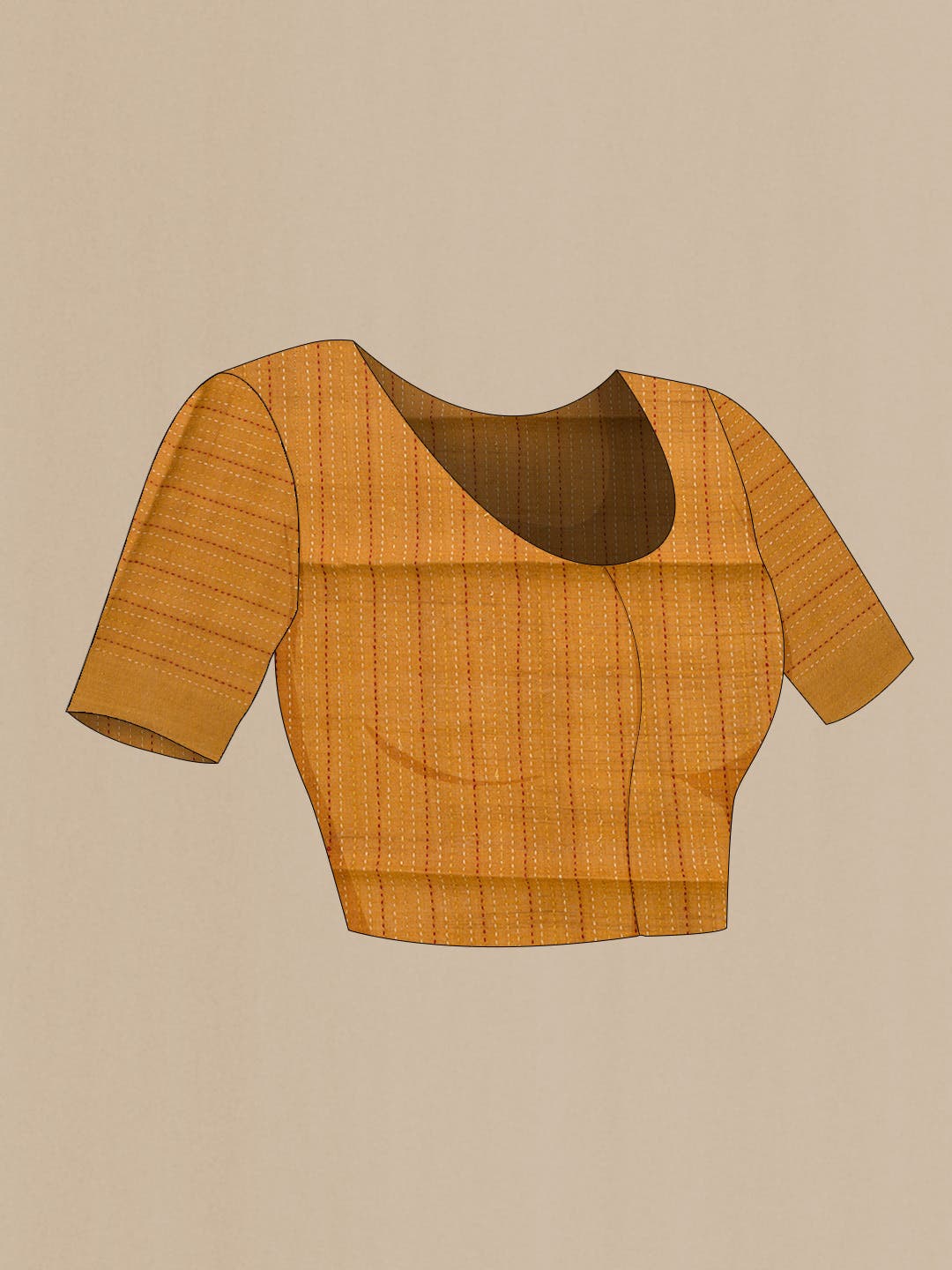 Mustard Tussar Silk Saree - Image 4