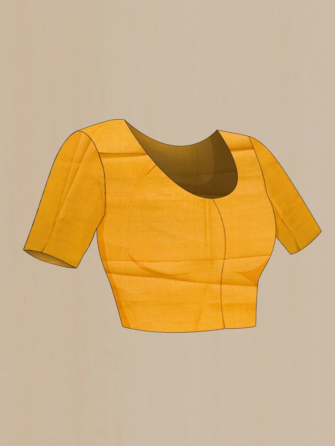 Mustard Tussar Silk Saree - Image 4