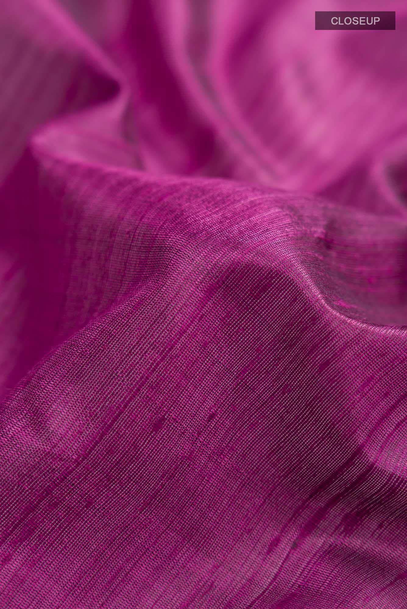 Mystic Berry-Magenta Bhagalpuri Tussar Silk Saree - Image 3