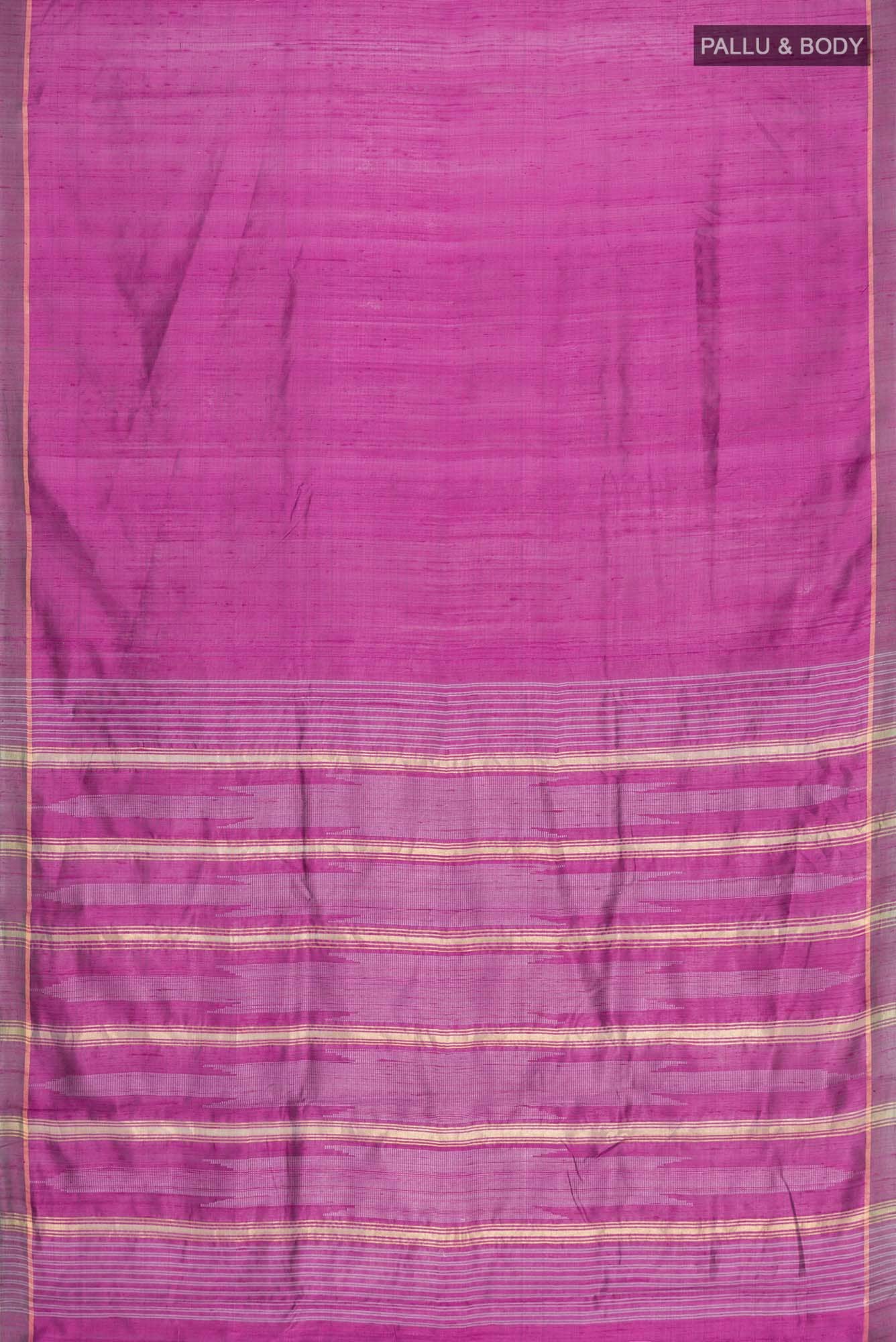 Mystic Berry-Magenta Bhagalpuri Tussar Silk Saree - Image 4