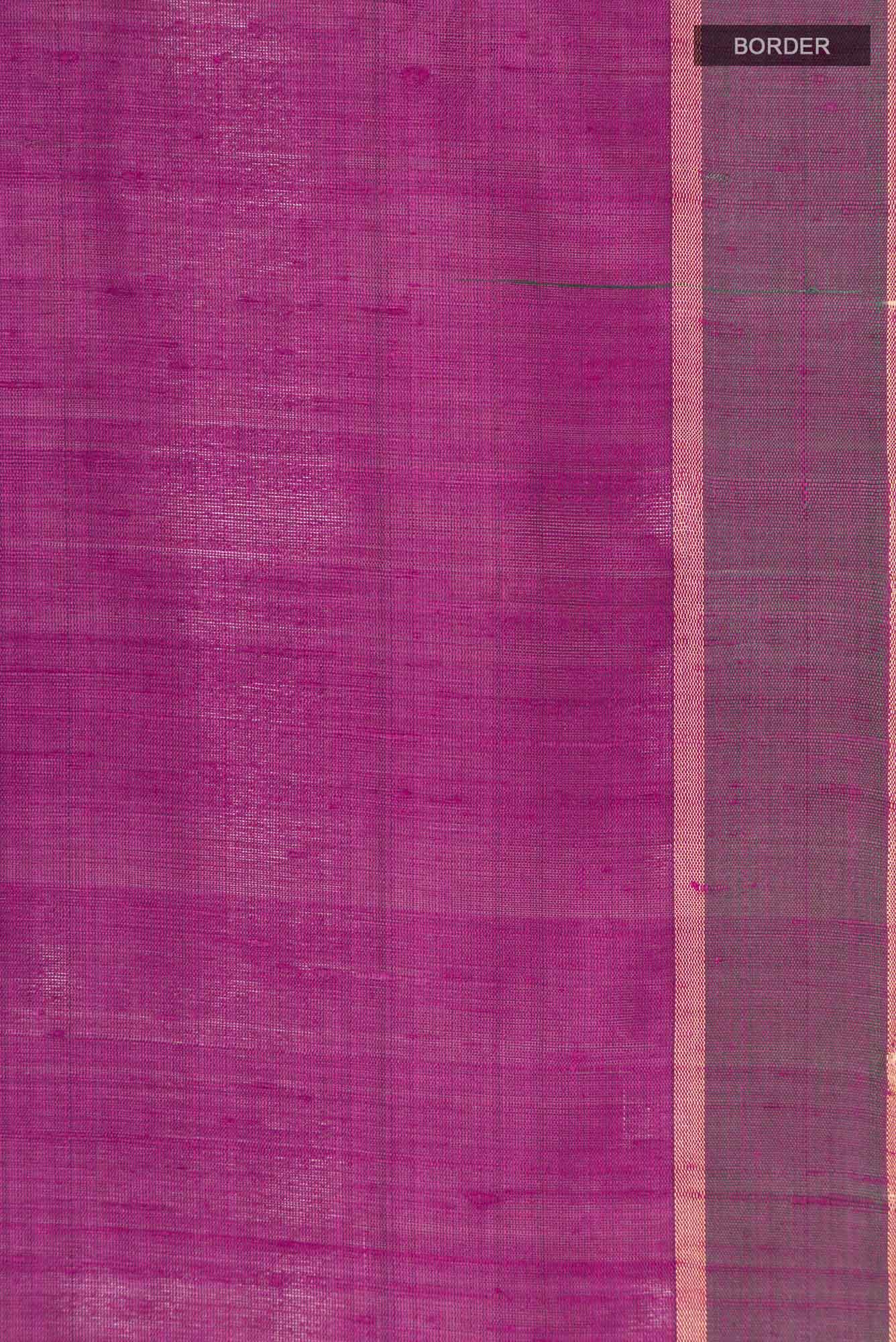 Mystic Berry-Magenta Bhagalpuri Tussar Silk Saree - Image 7