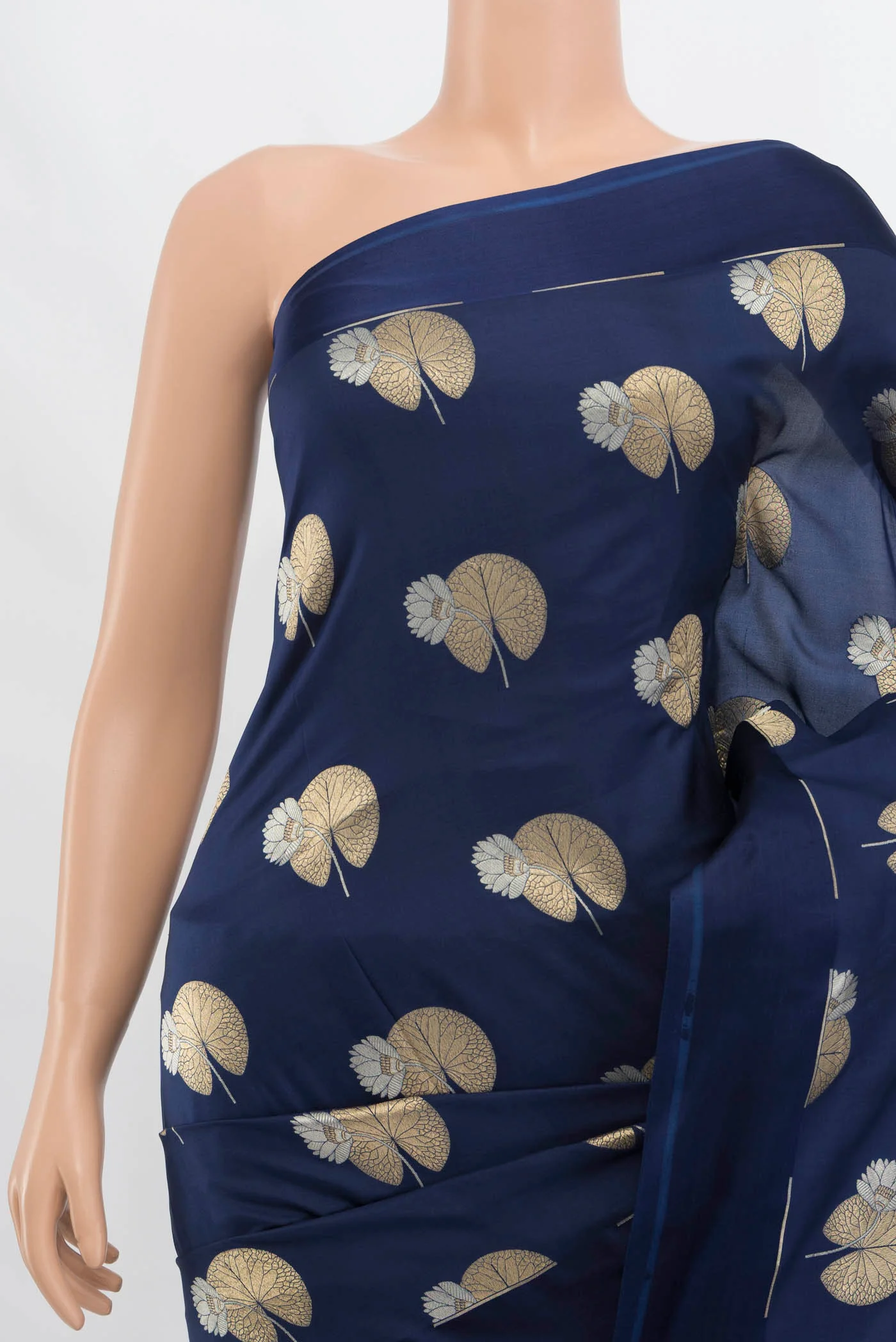 Navy Blue Banarasi Silk Saree - Image 2