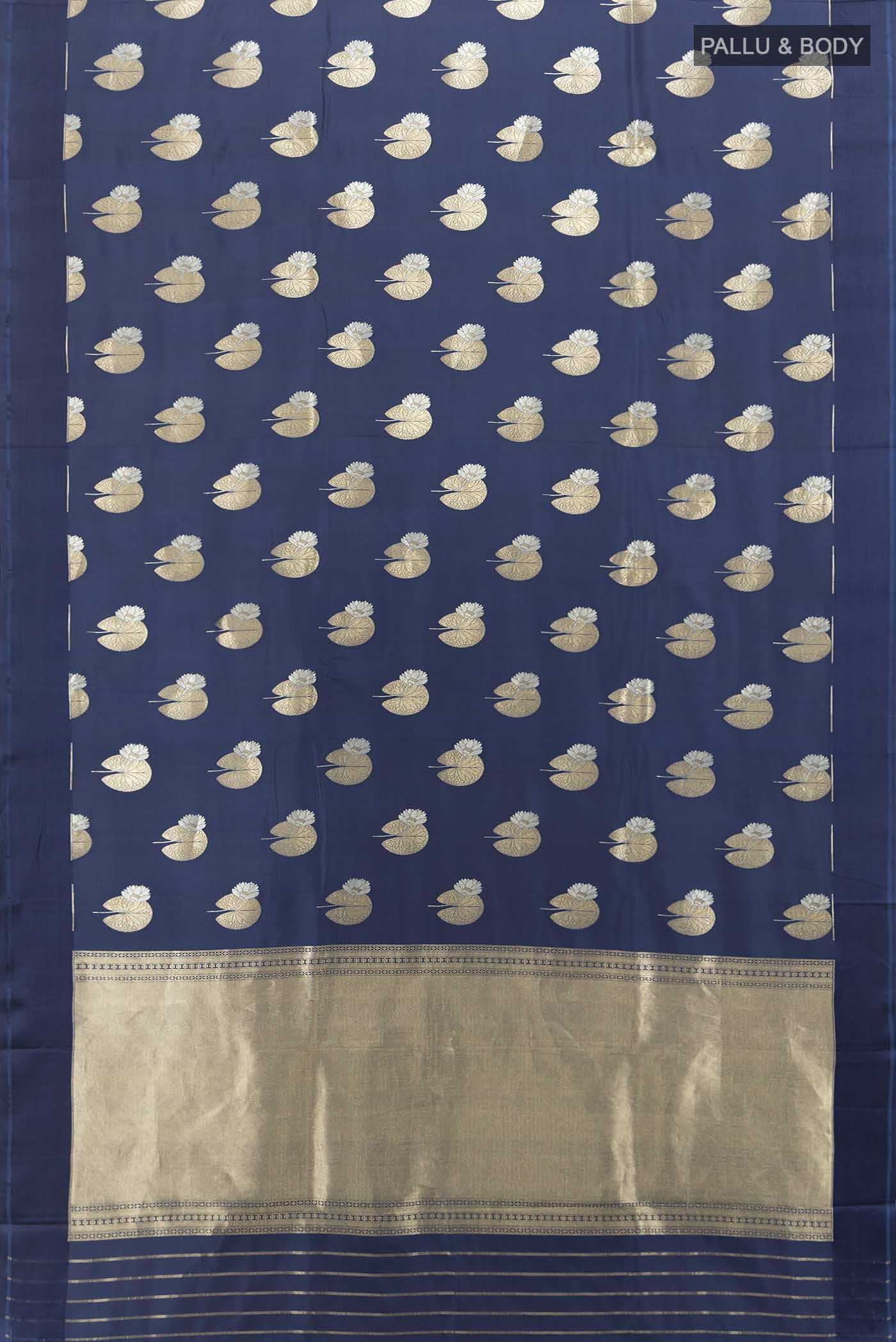 Navy Blue Banarasi Silk Saree - Image 5