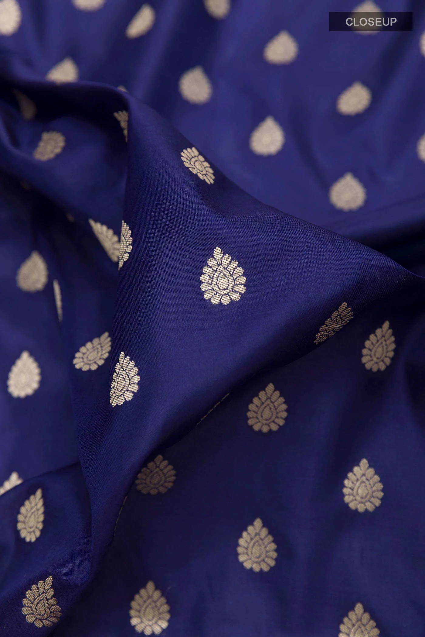 Navy Blue Banarasi Silk Saree - Image 2