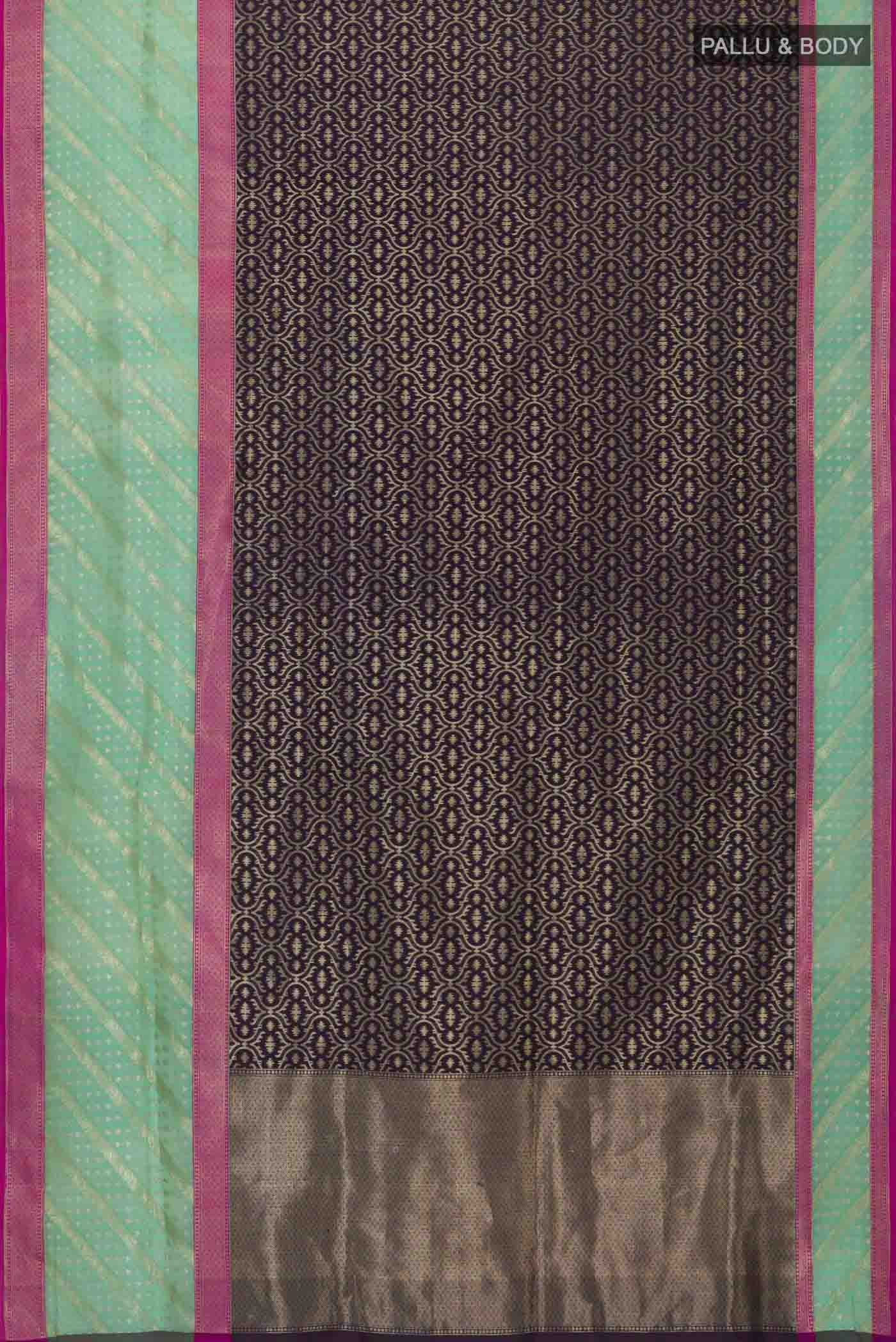 Navy Blue Banarasi Silk Saree - Image 5