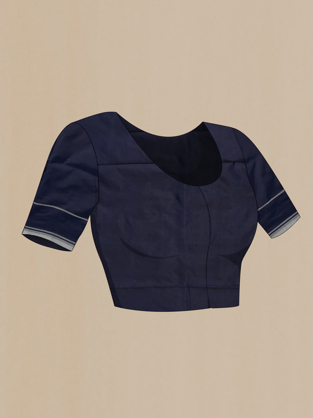 Navy Blue Dual Tone Double Ikat Saree - Image 5