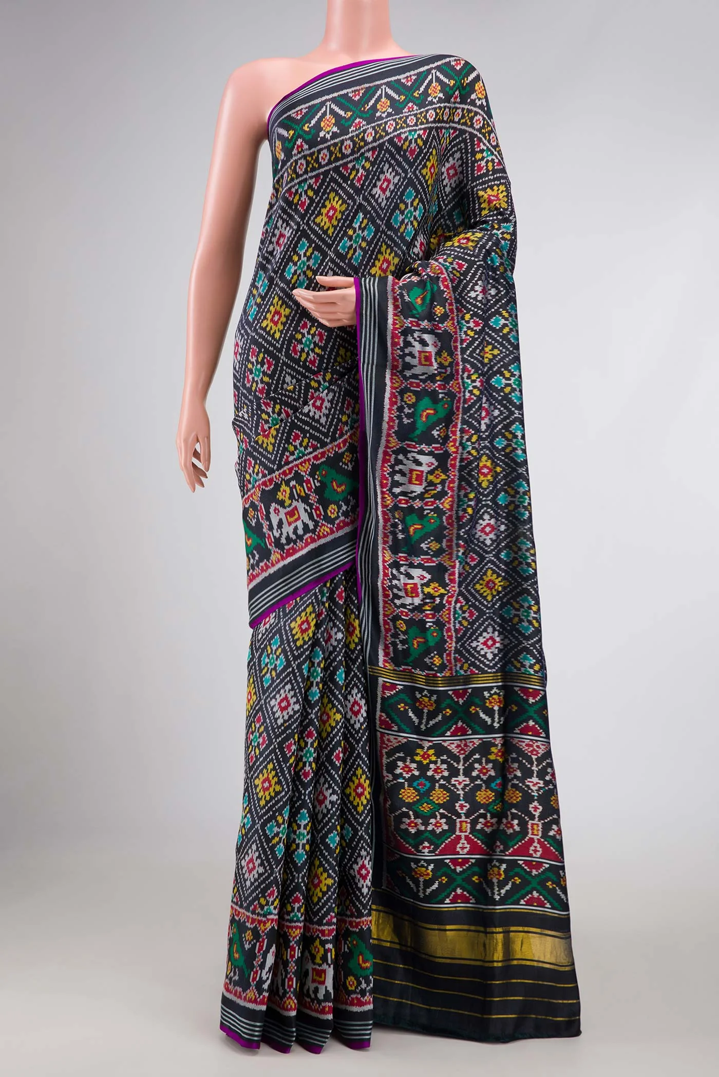Black Pochampally Silk Saree