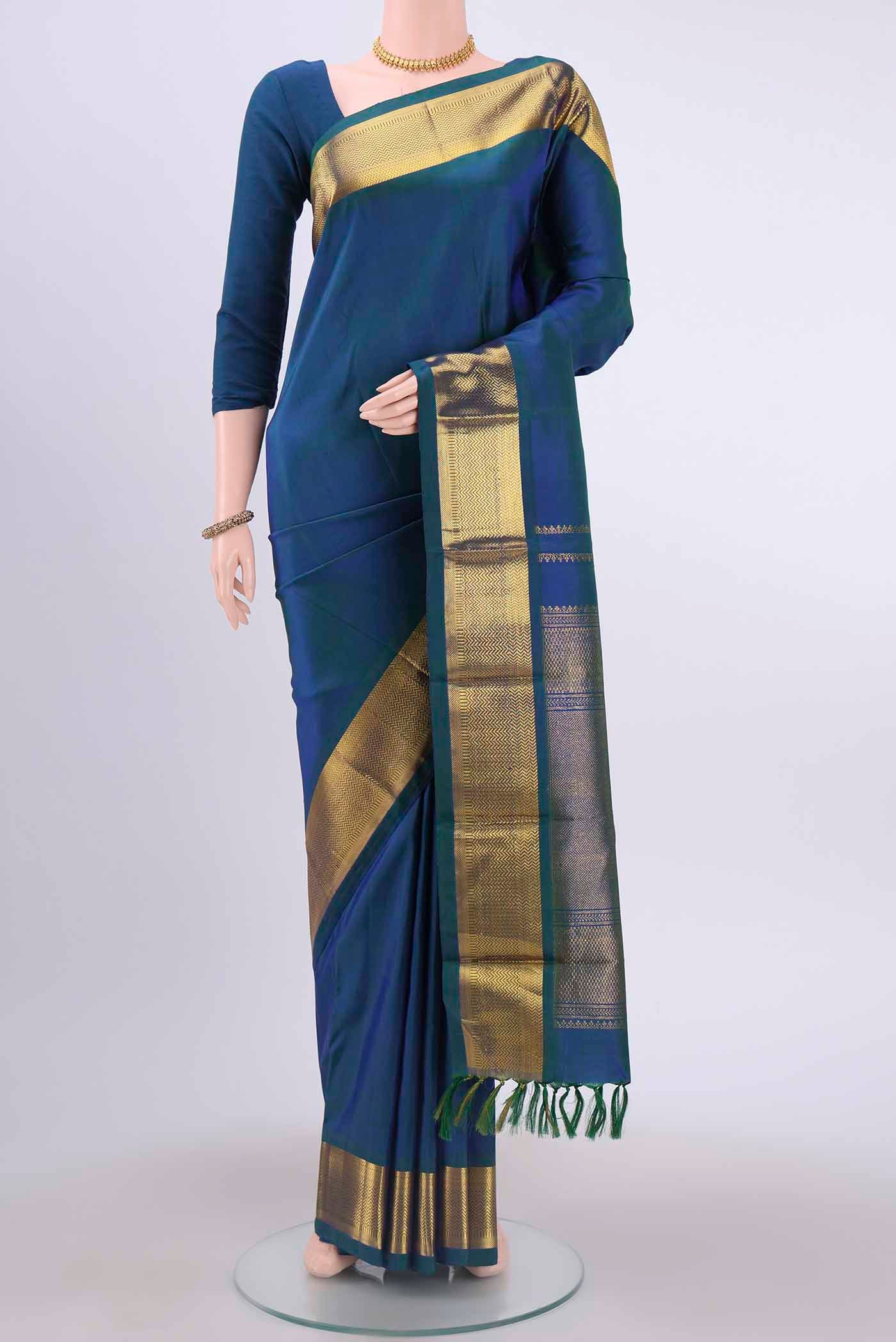 Navy Blue Dual Tone Kanchipuram Saree