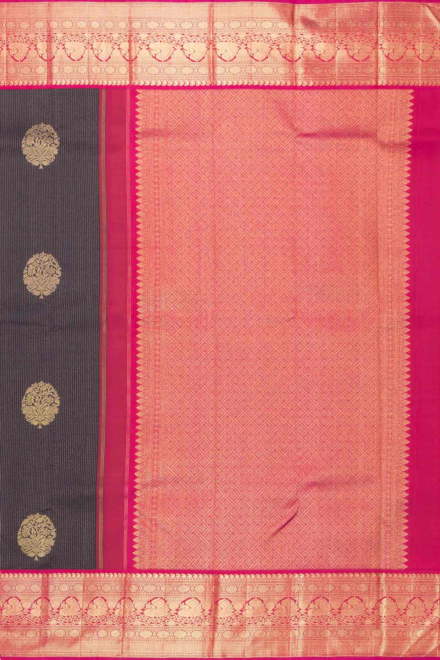 Navy Blue Dual Tone Kanchipuram Silk Saree - Image 7